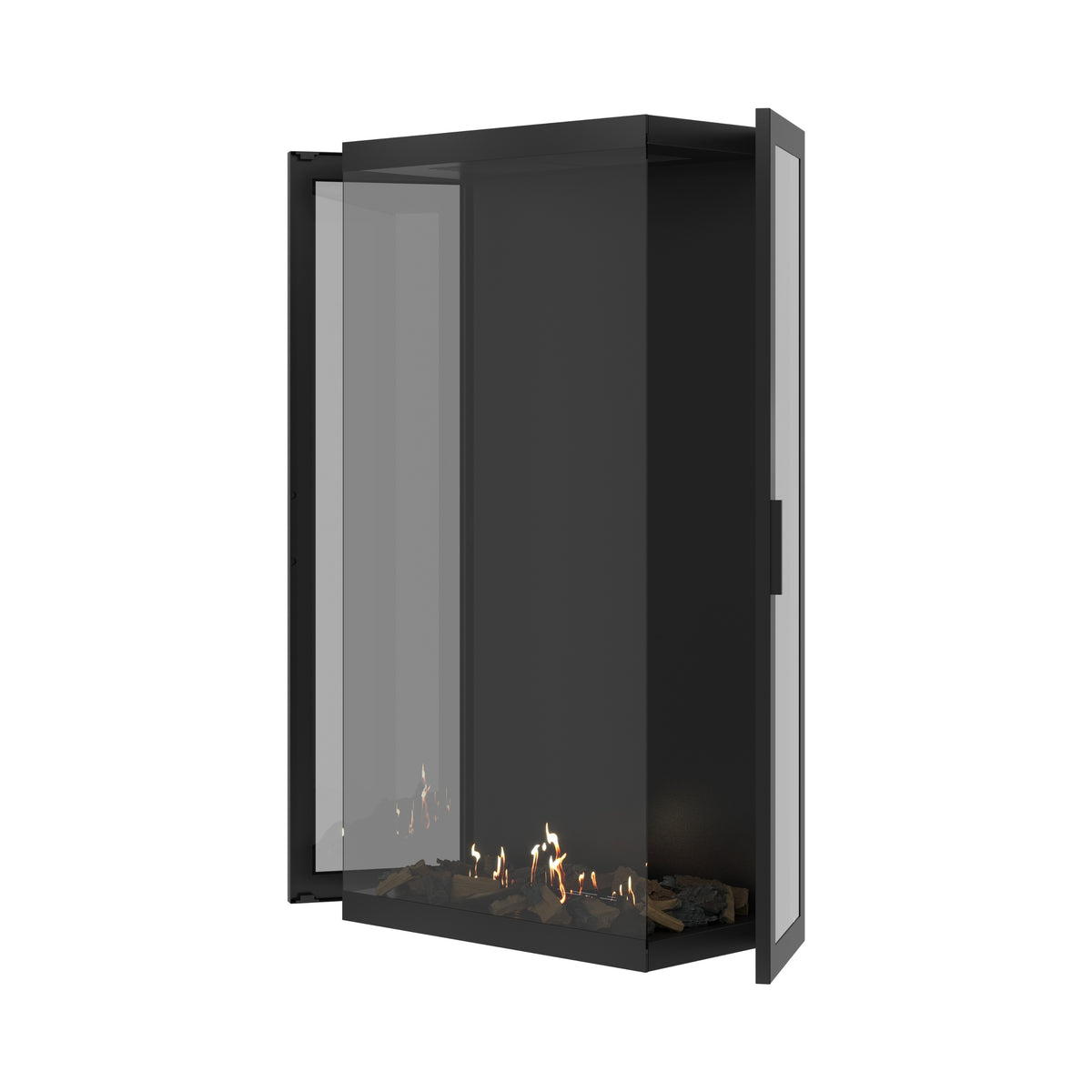 Made Three-Sided Vertical Room Divider Full Glass 80 x 140 cm