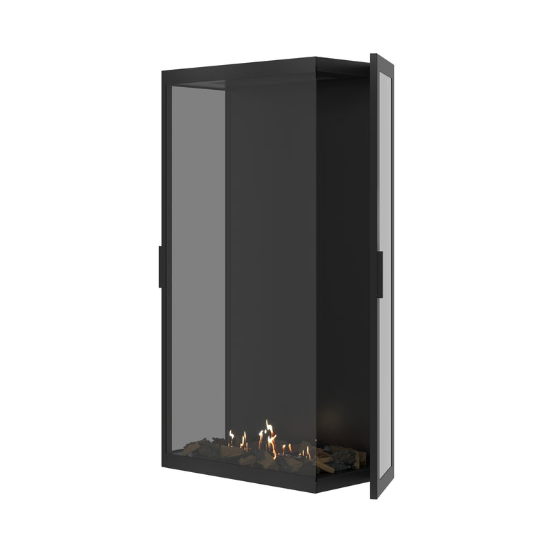 Made Three-Sided Vertical Room Divider Full Glass 80 x 140 cm
