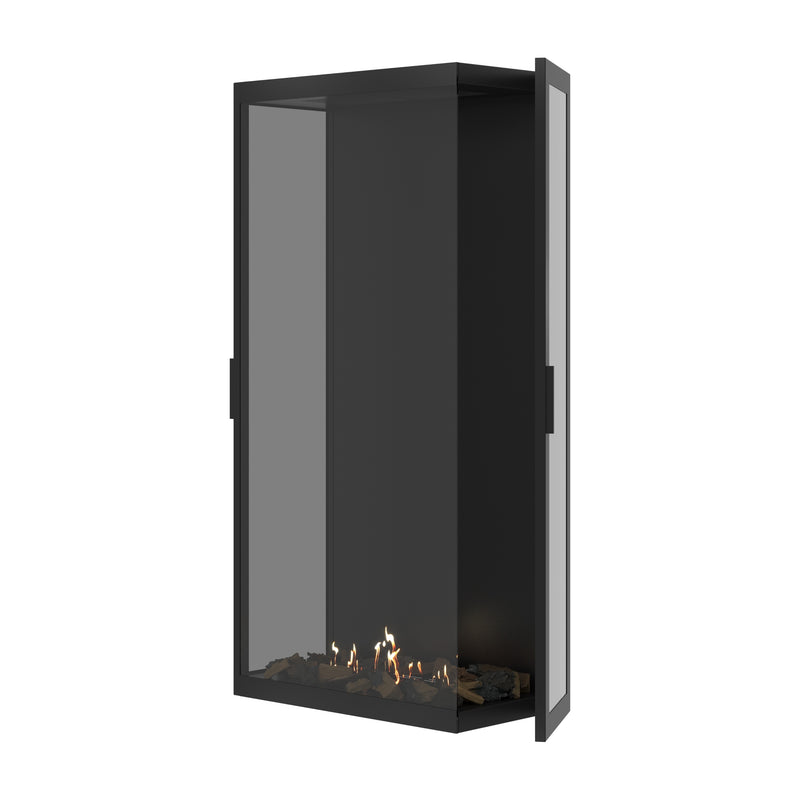 Made Three-Sided Vertical Room Divider Full Glass 80 x 160 cm