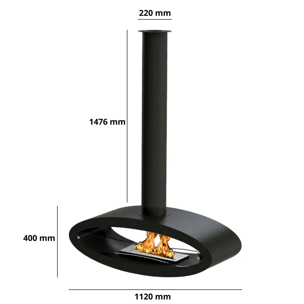 Malema Bio Ethanol Ceiling Fireplace 112 cm