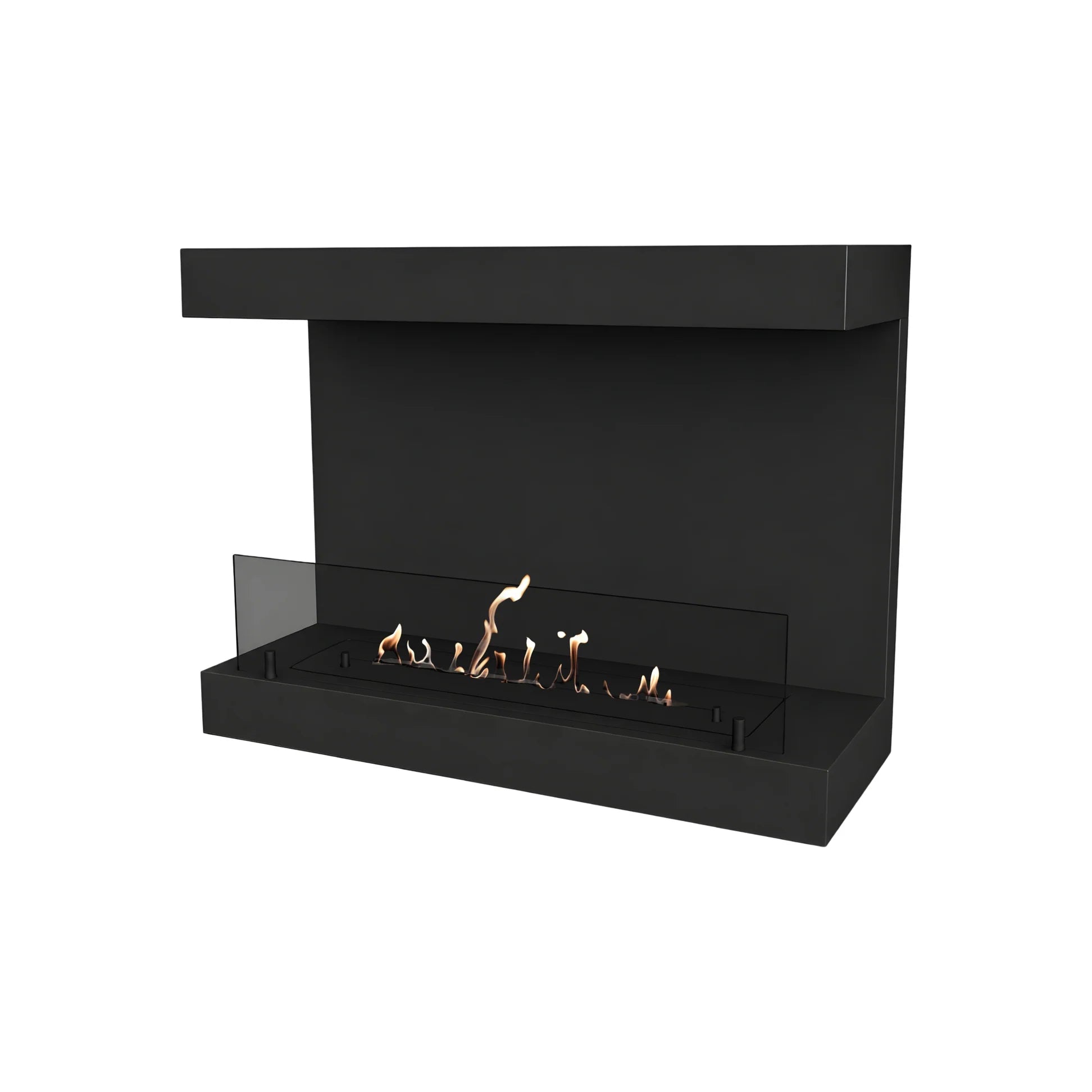 Manche Box Wall Mounting Fireplace Black 80 cm