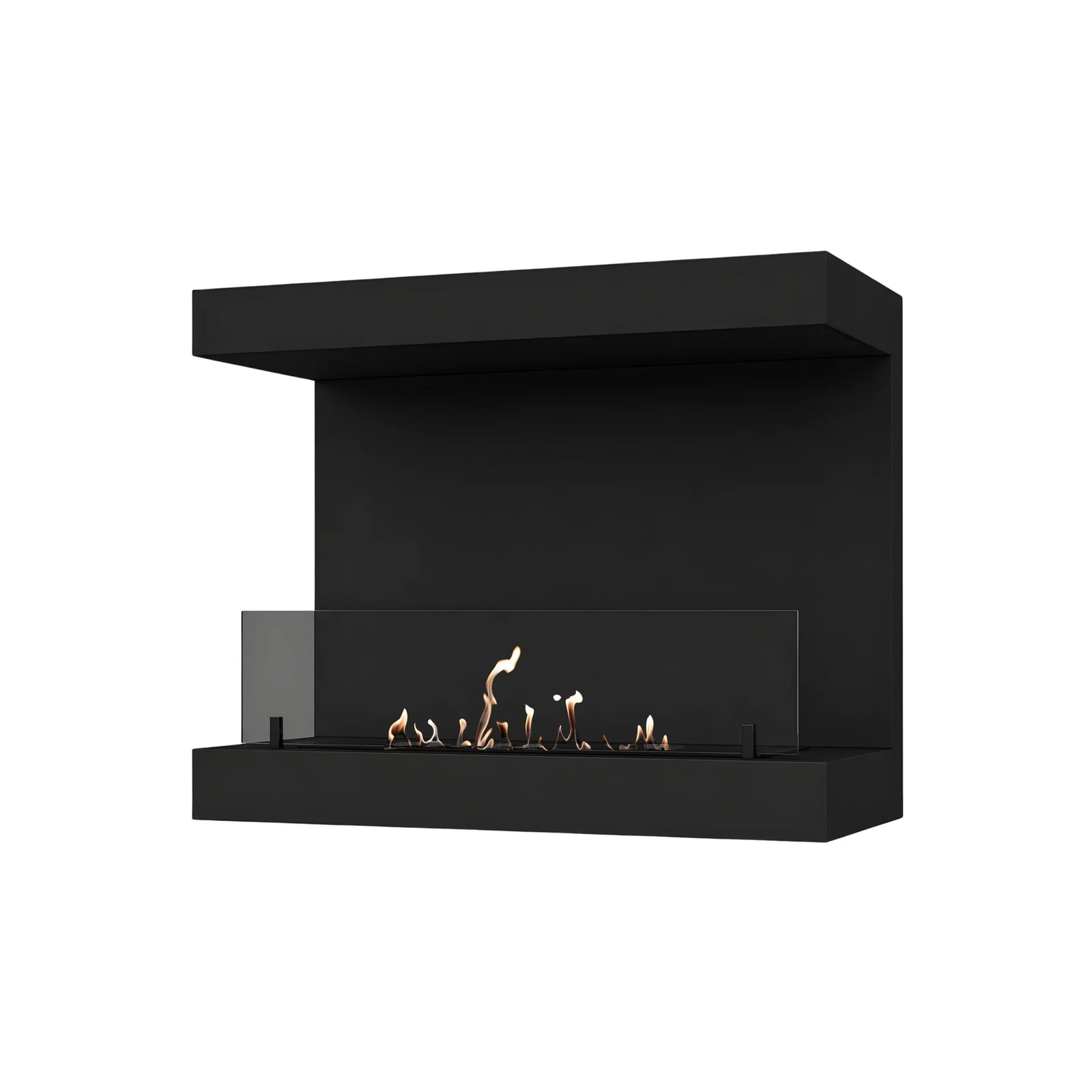 Manche Box Wall Mounting Fireplace Black 80 cm