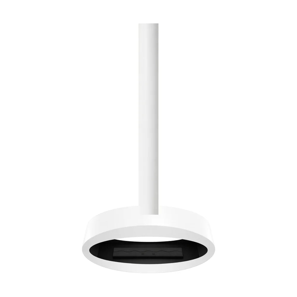 Image of Ova Tube White See-Through Ceiling Fireplace 100 cm