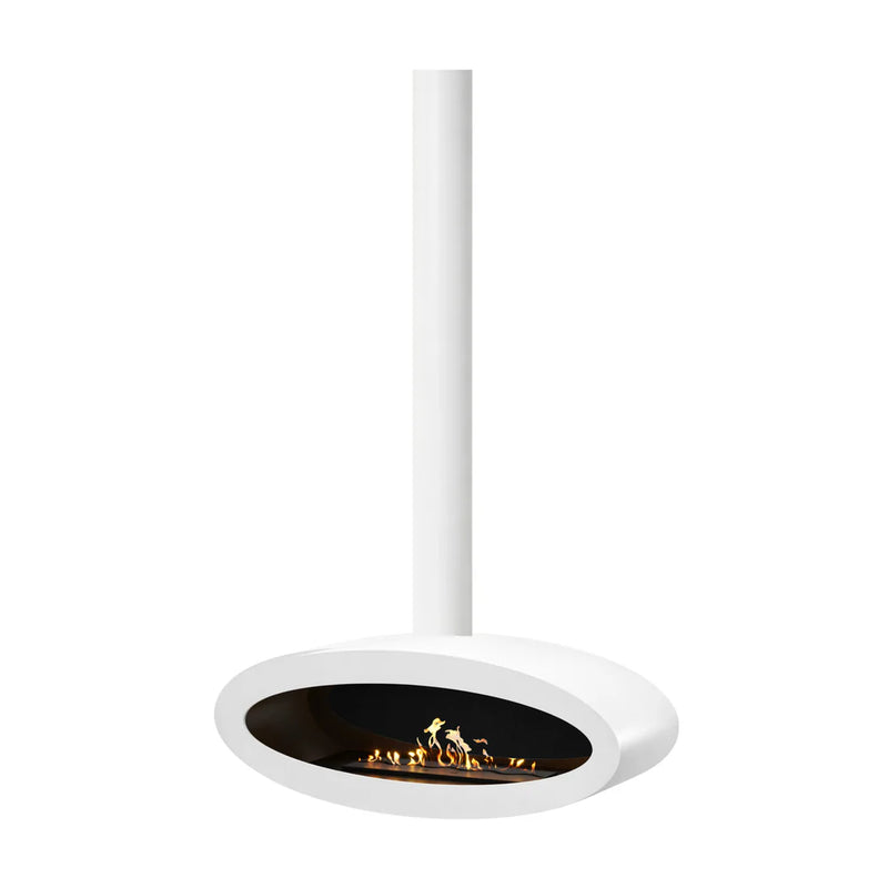 Ova Tube Close White Ceiling Fireplace 100 cm