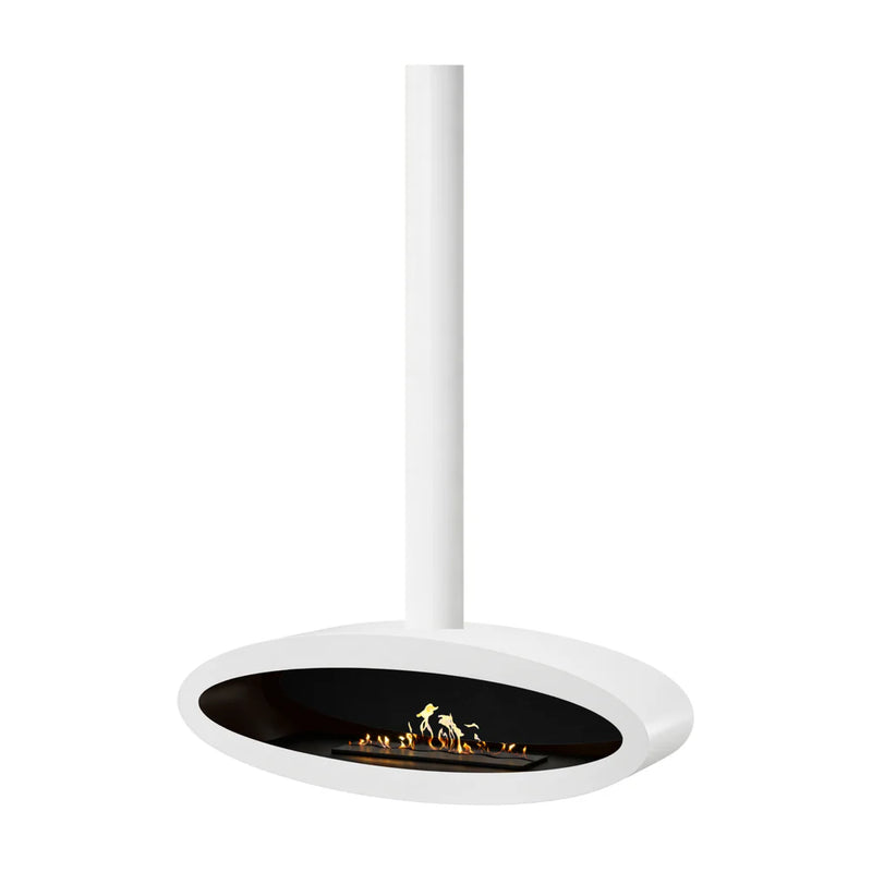 Ova Tube Close White Ceiling Fireplace 120 cm