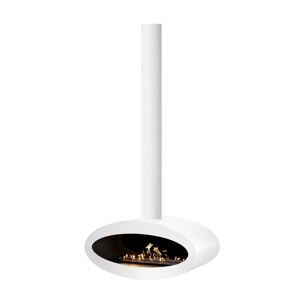 Ova Tube Close White Ceiling Fireplace 80 cm