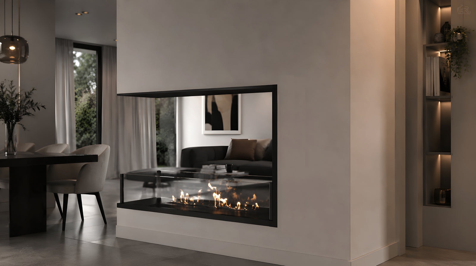 Saint U Shape Three-sided Built-in Fireplace 100 cm