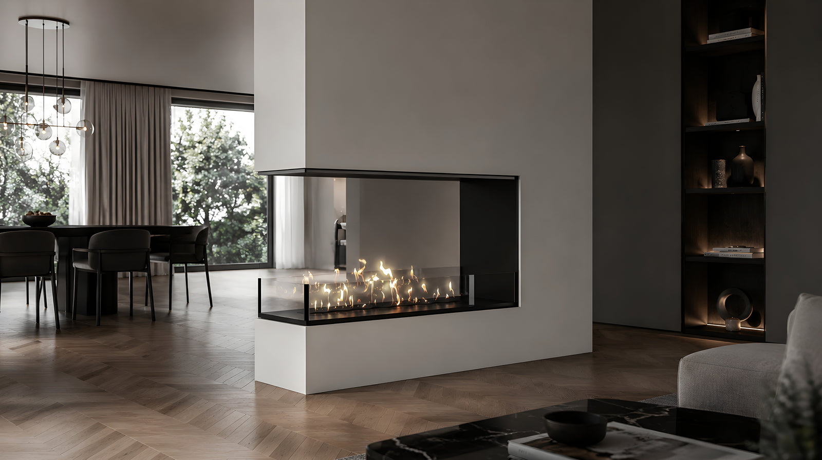 Saint U Shape Three-sided Built-in Fireplace 100 cm