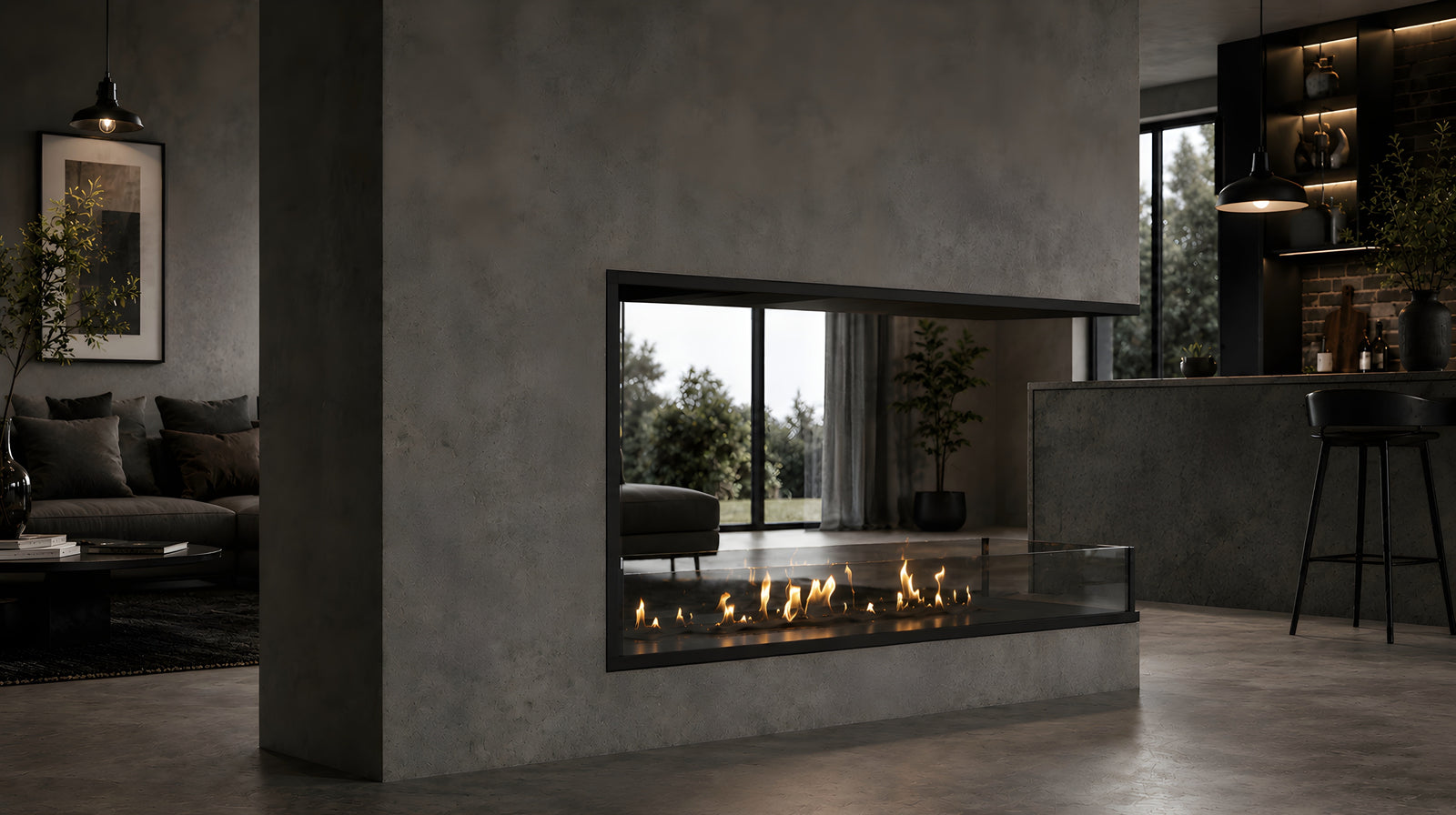 Saint U Shape Three-sided Built-in Fireplace 110 cm