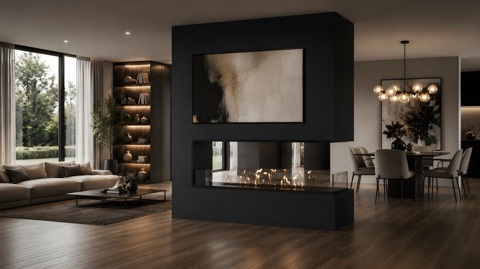 Saint U Shape Three-sided Built-in Fireplace 140 cm