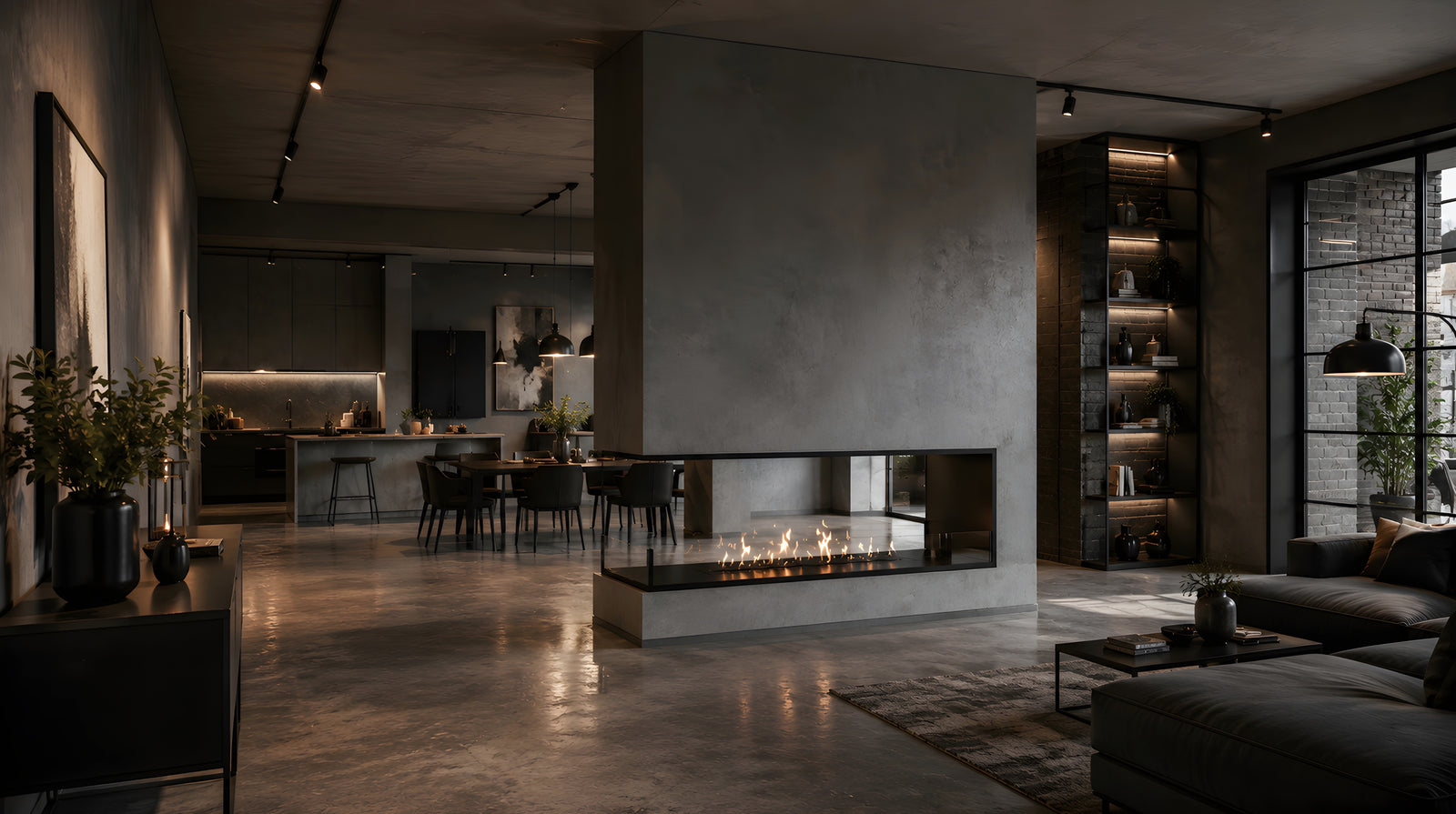 Saint U Shape Three-sided Built-in Fireplace 150 cm