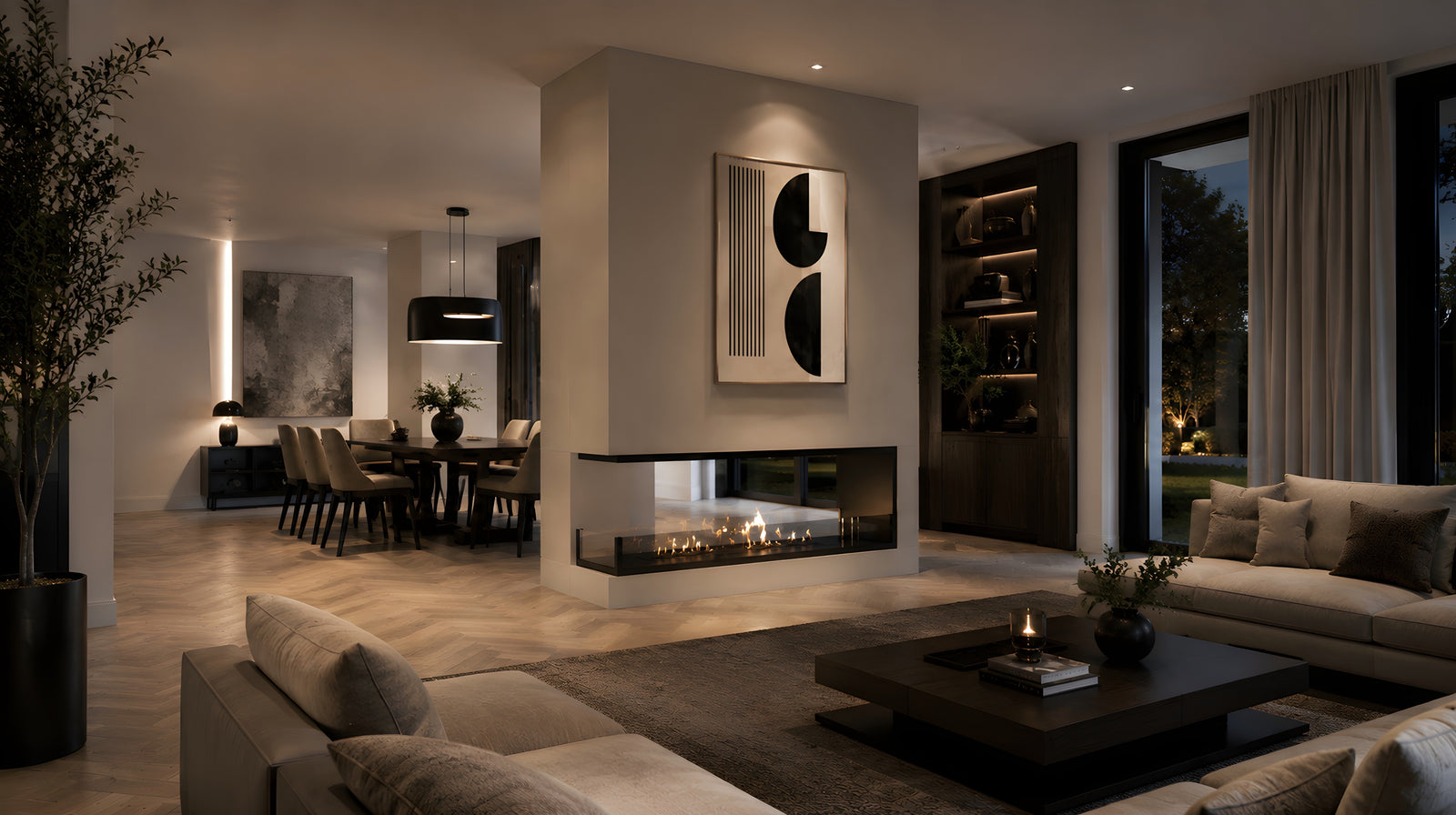 Saint U Shape Three-sided Built-in Fireplace 160 cm