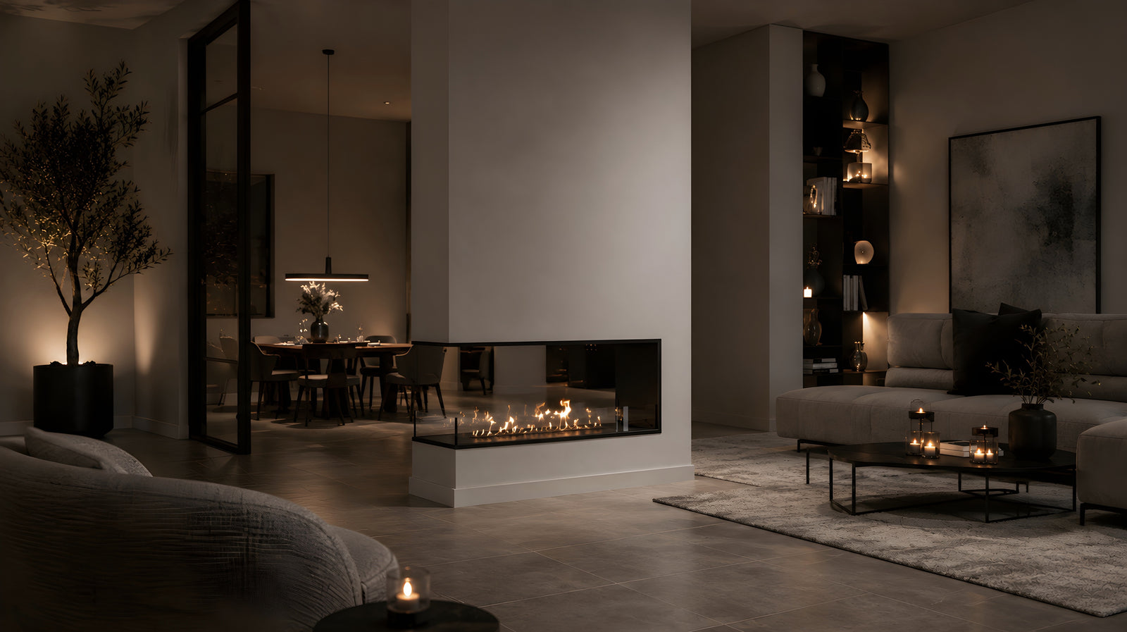 Saint U Shape Three-sided Built-in Fireplace 190 cm