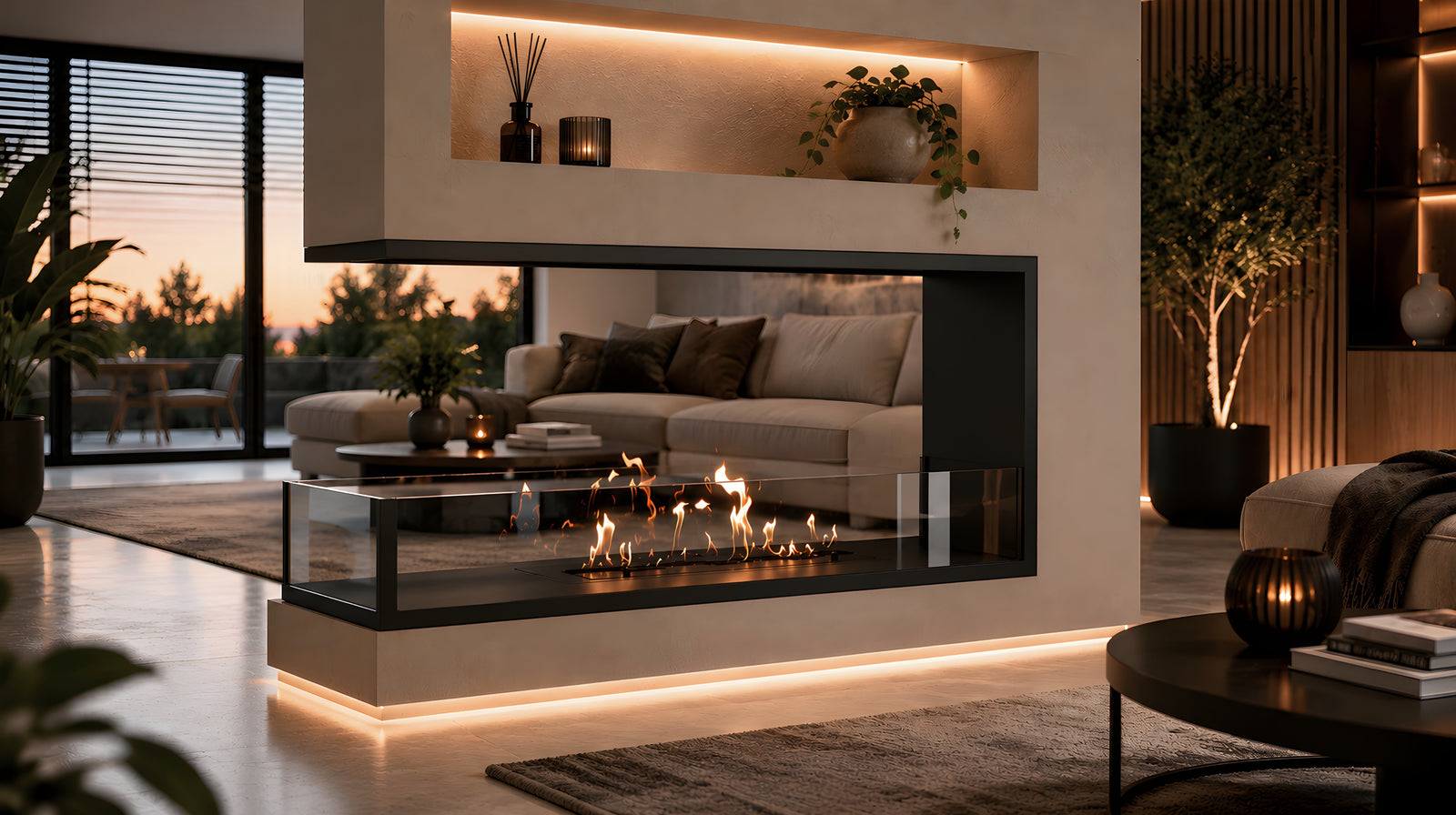 Saint U Shape Three-sided Built-in Fireplace 70 cm