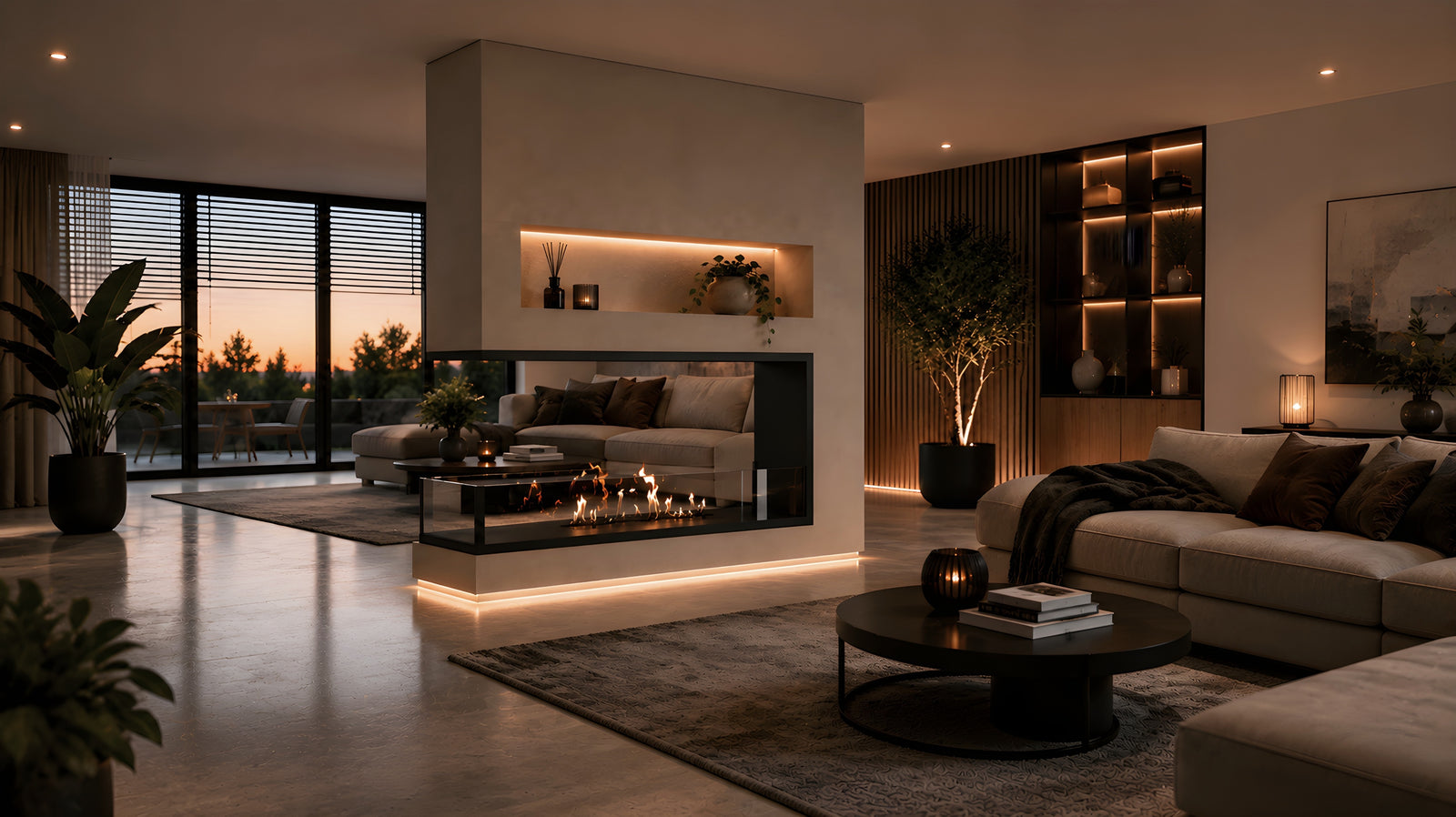 Saint U Shape Three-sided Built-in Fireplace 70 cm