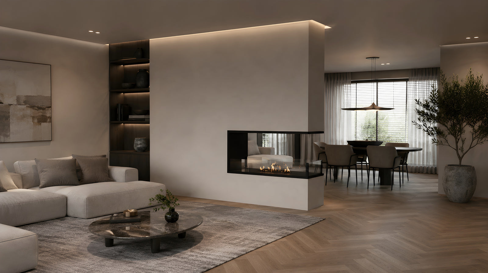 Saint U Shape Three-sided Built-in Fireplace 80 cm