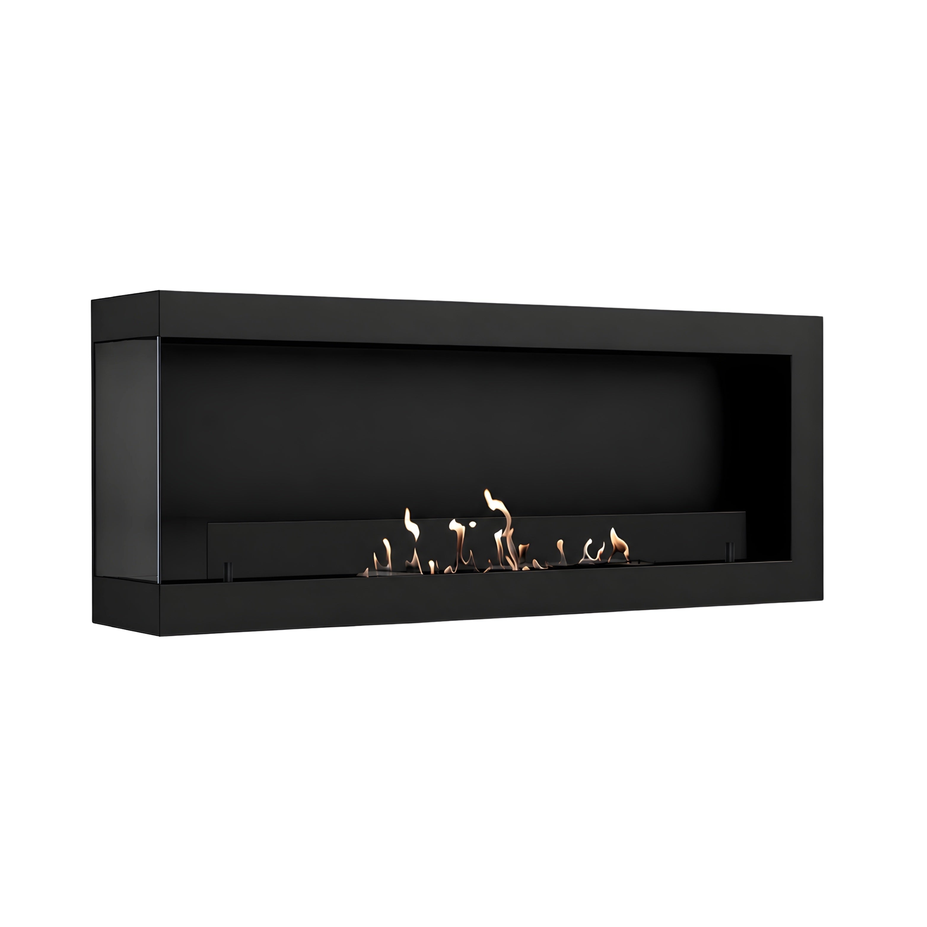 Image of Selected Box Left Wall Mounting Fireplace Black 100 cm