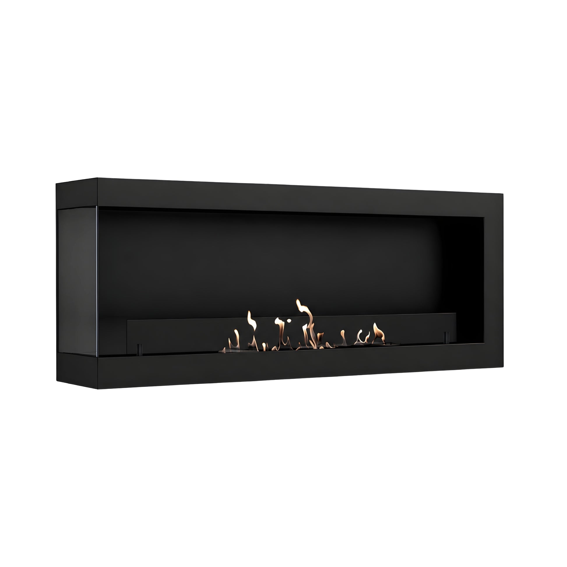 Selected Box Left Wall Mounting Fireplace Black 100 cm