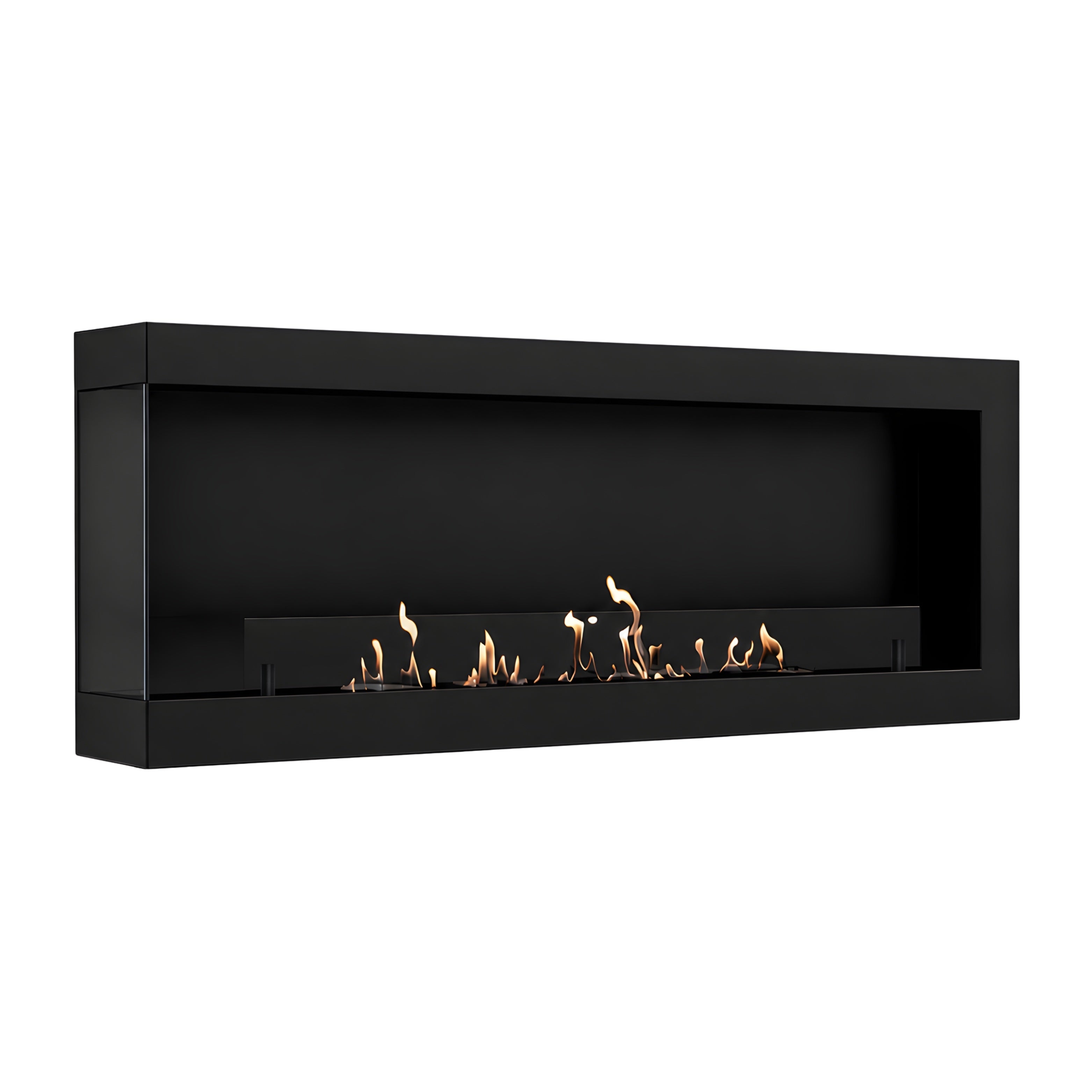 Image of Selected Box Left Wall Mounting Fireplace Black 120 cm