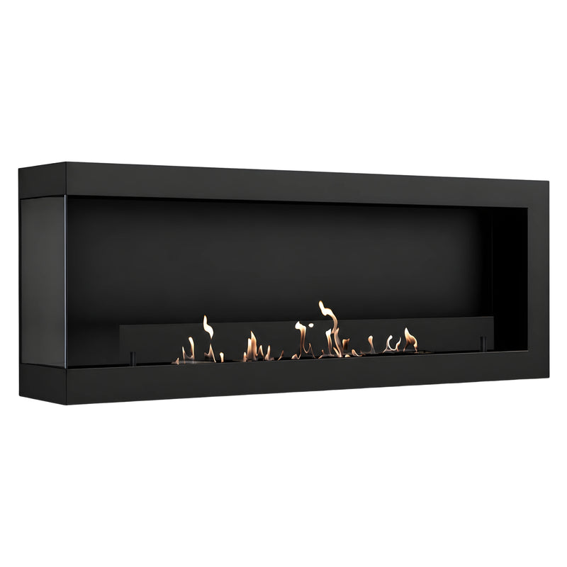 Selected Box Left Wall Mounting Fireplace Black 140 cm