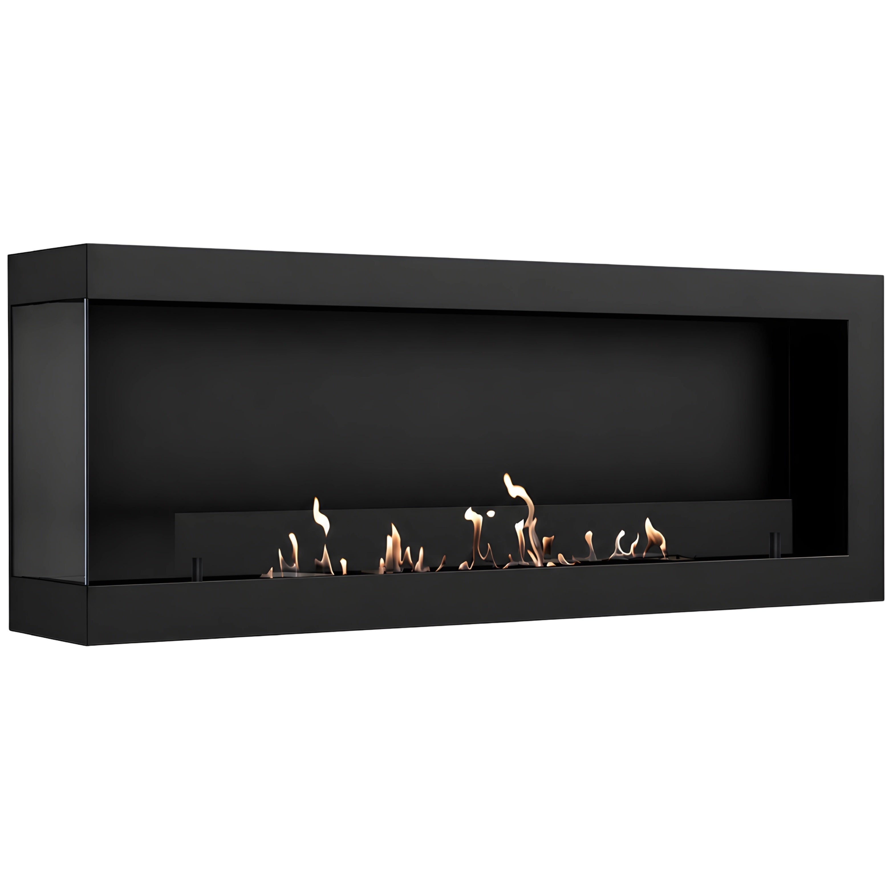 Image of Selected Box Left Wall Mounting Fireplace Black 160 cm