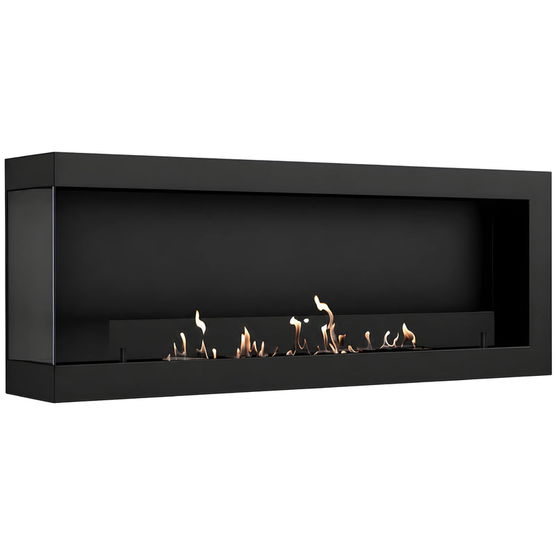 Selected Box Left Wall Mounting Fireplace Black 160 cm