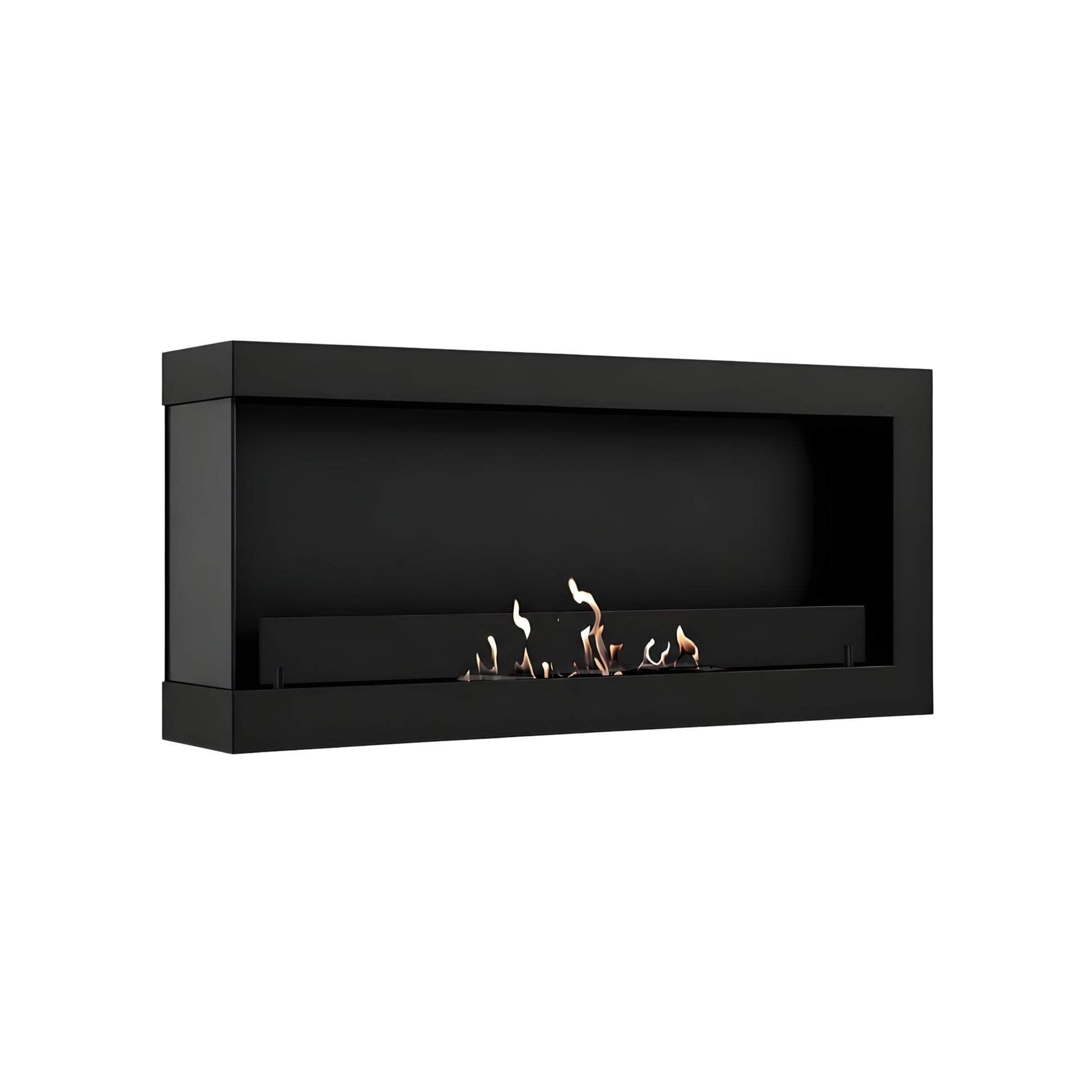 Selected Box Left Wall Mounting Fireplace Black 80 cm