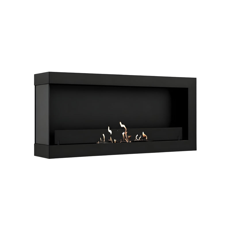 Selected Box Left Wall Mounting Fireplace Black 80 cm