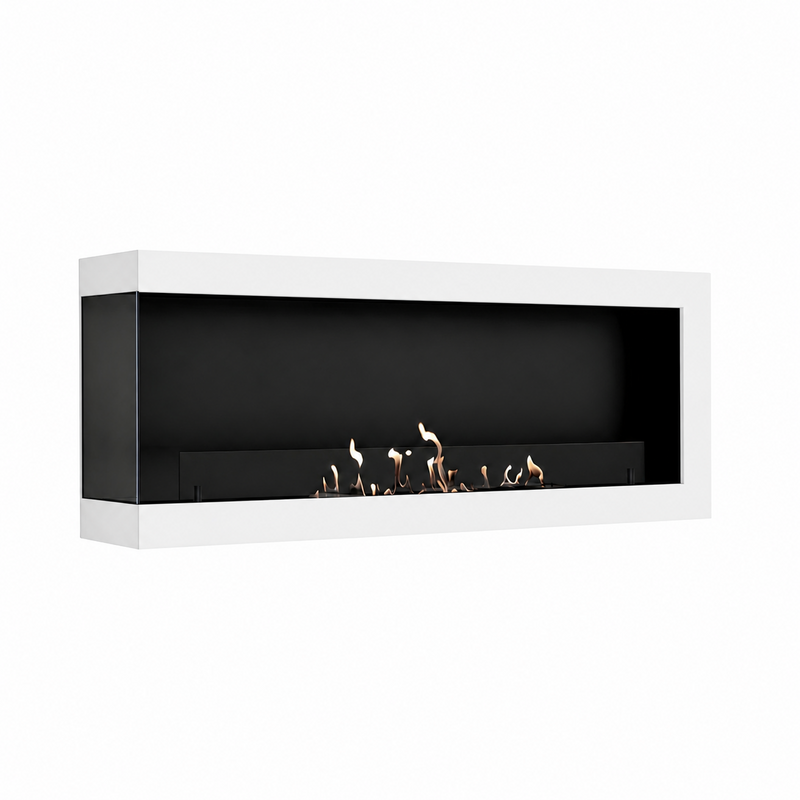 Selected Box Left Wall Mounting Fireplace White 100 cm