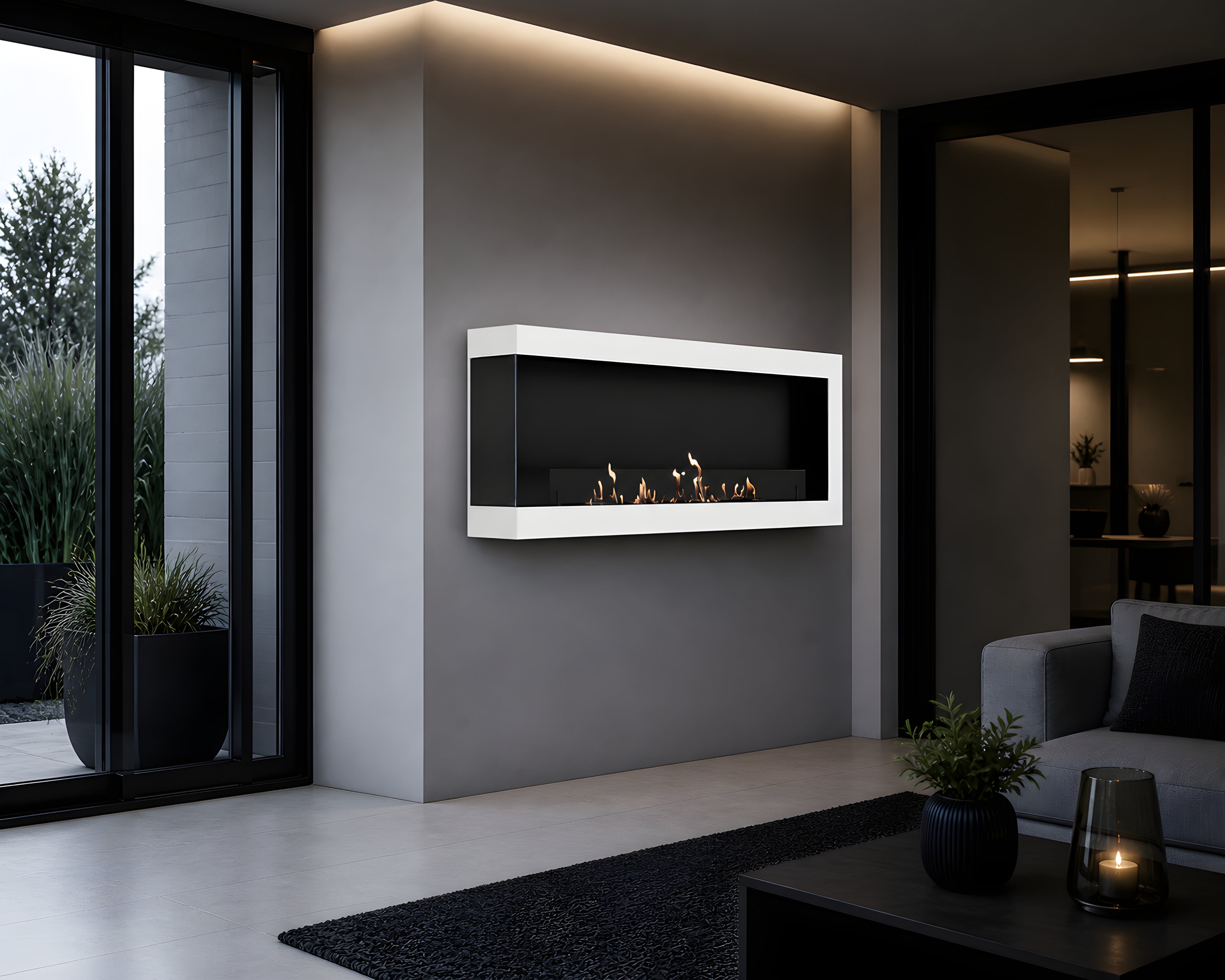 Image of Selected Box Left Wall Mounting Fireplace White 120 cm