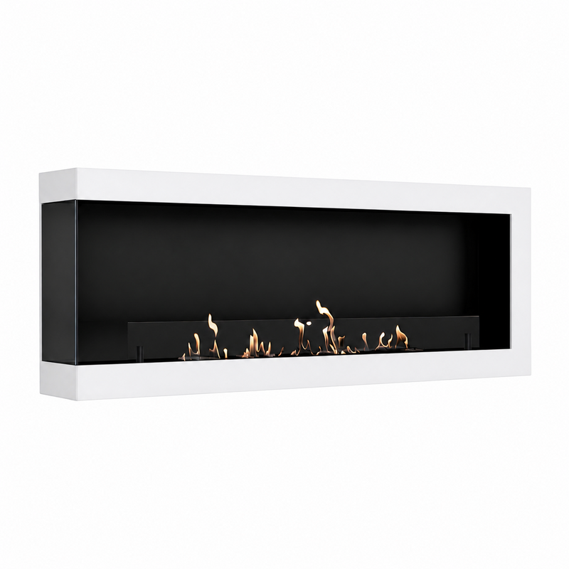 Selected Box Left Wall Mounting Fireplace White 120 cm