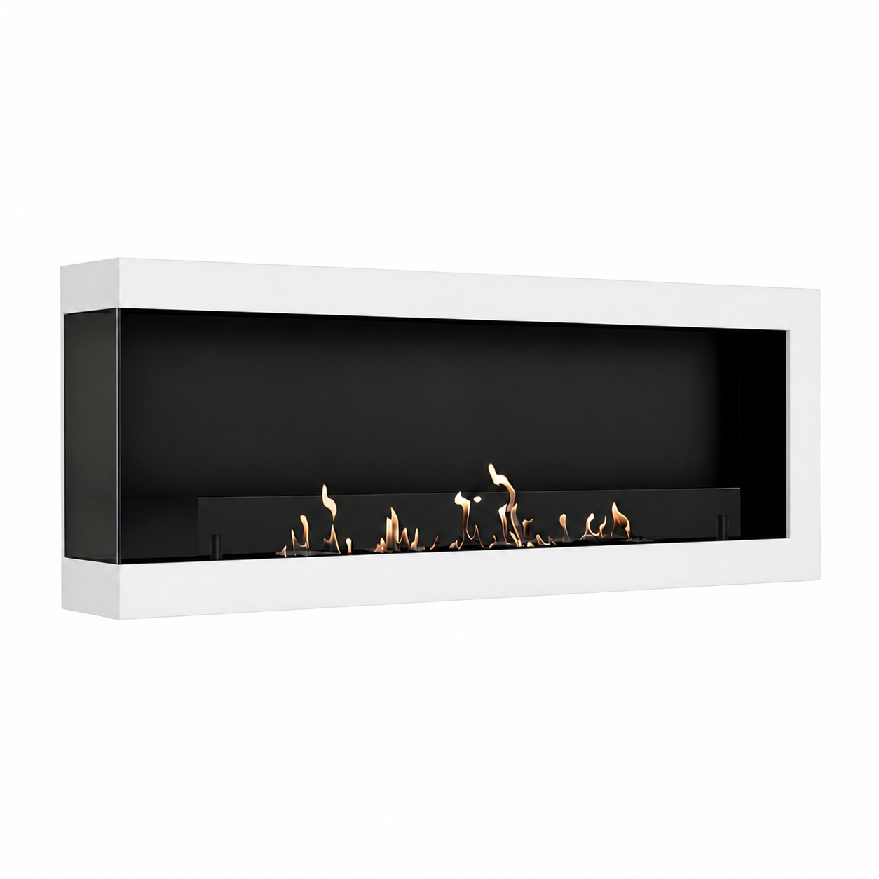 Selected Box Left Wall Mounting Fireplace White 140 cm