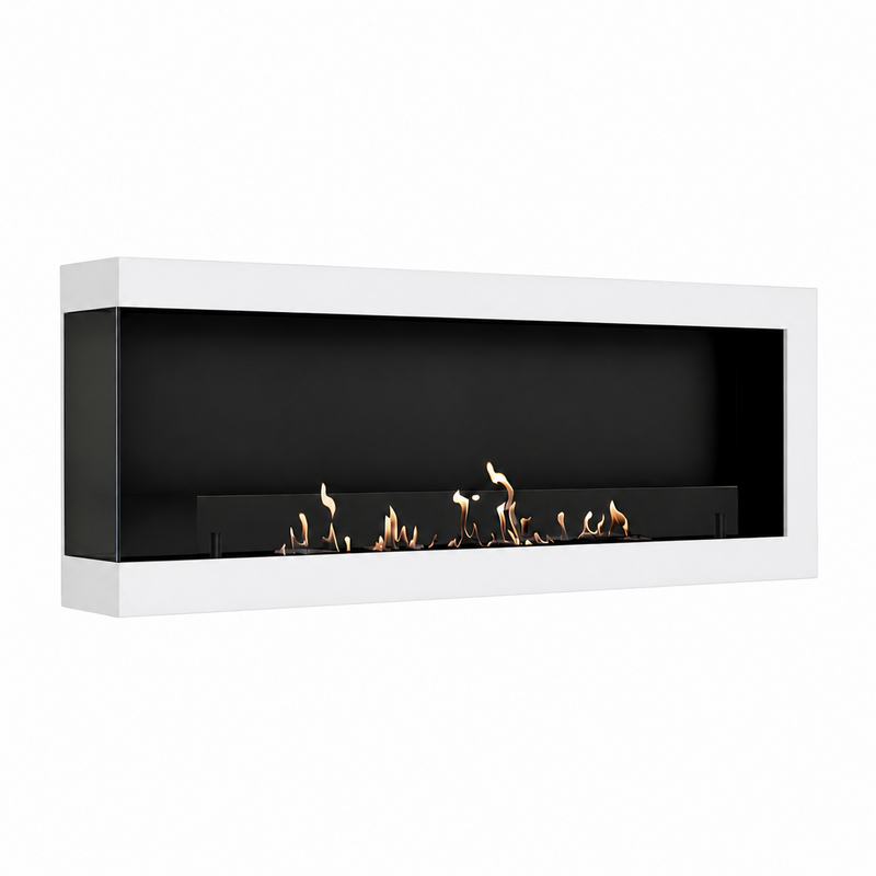 Selected Box Left Wall Mounting Fireplace White 140 cm