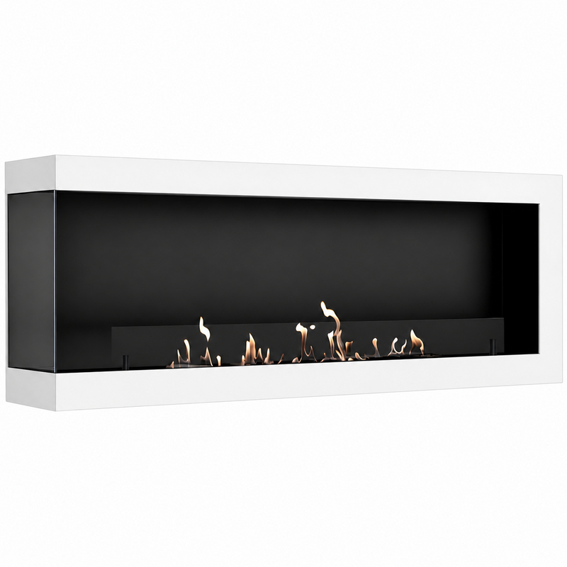 Selected Box Left Wall Mounting Fireplace White 160 cm