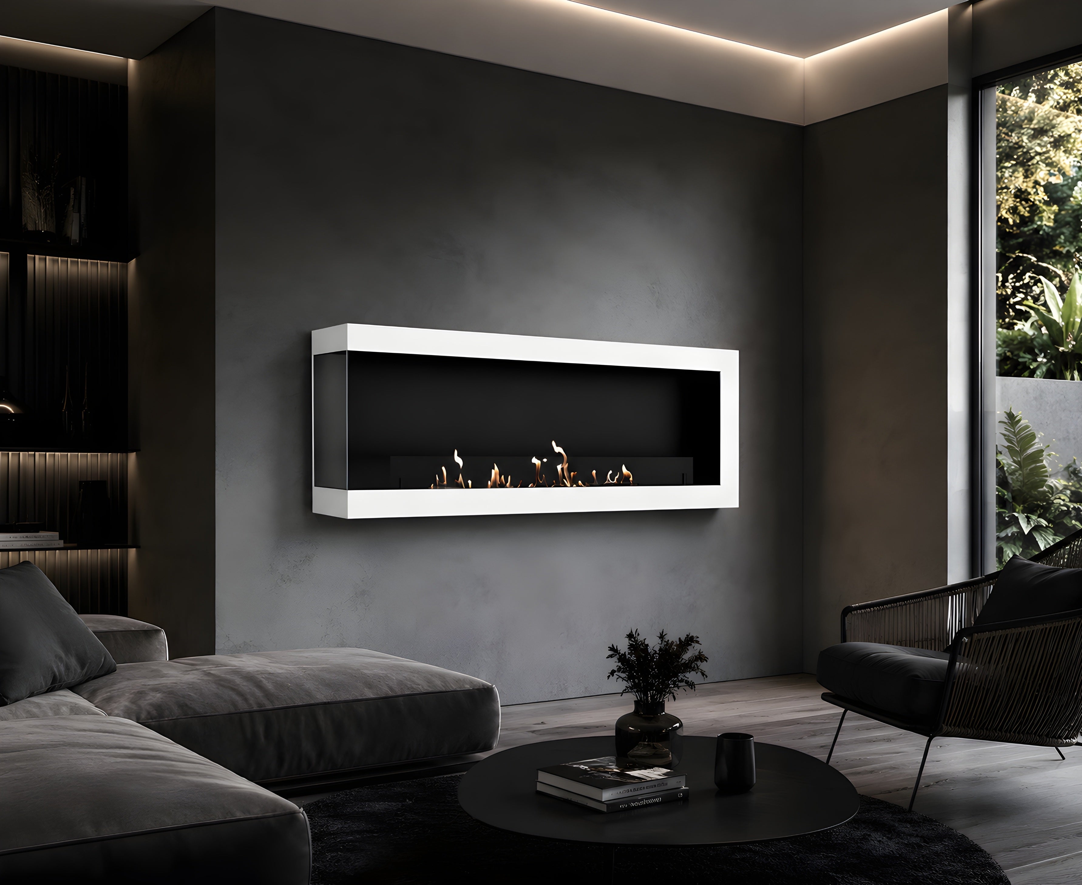 Image of Selected Box Left Wall Mounting Fireplace White 160 cm