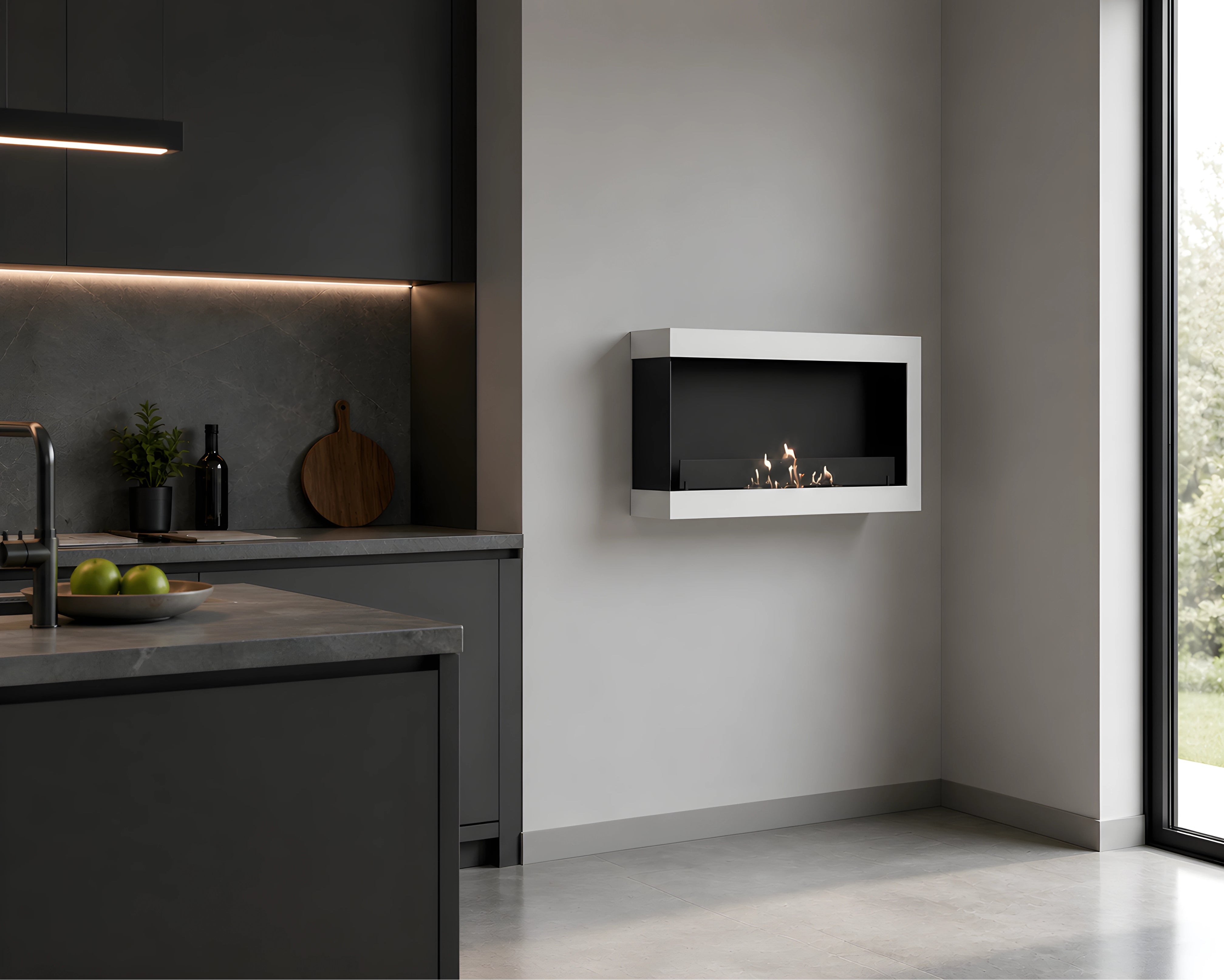 Image of Selected Box Left Wall Mounting Fireplace White 80 cm