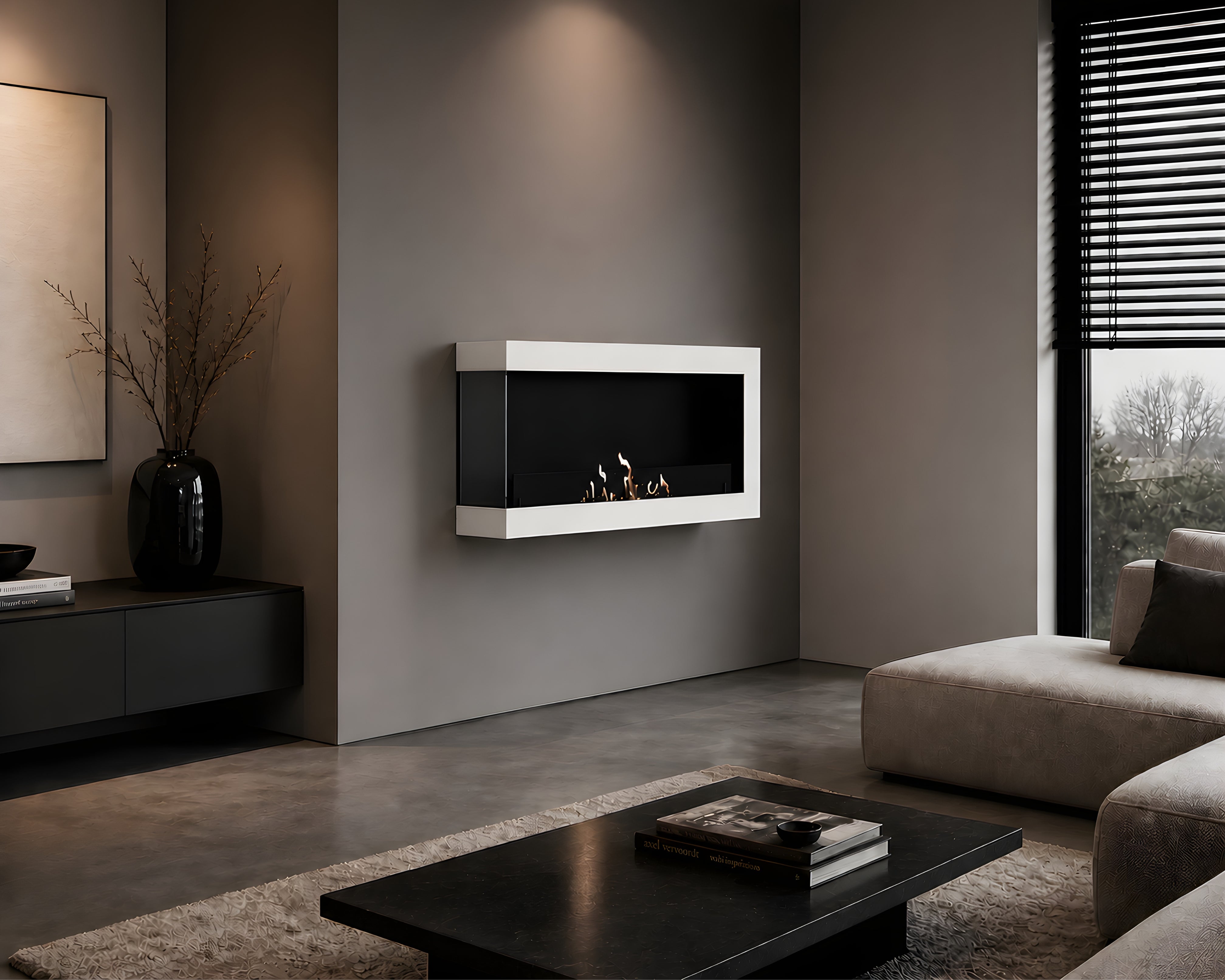 Image of Selected Box Left Wall Mounting Fireplace White 80 cm
