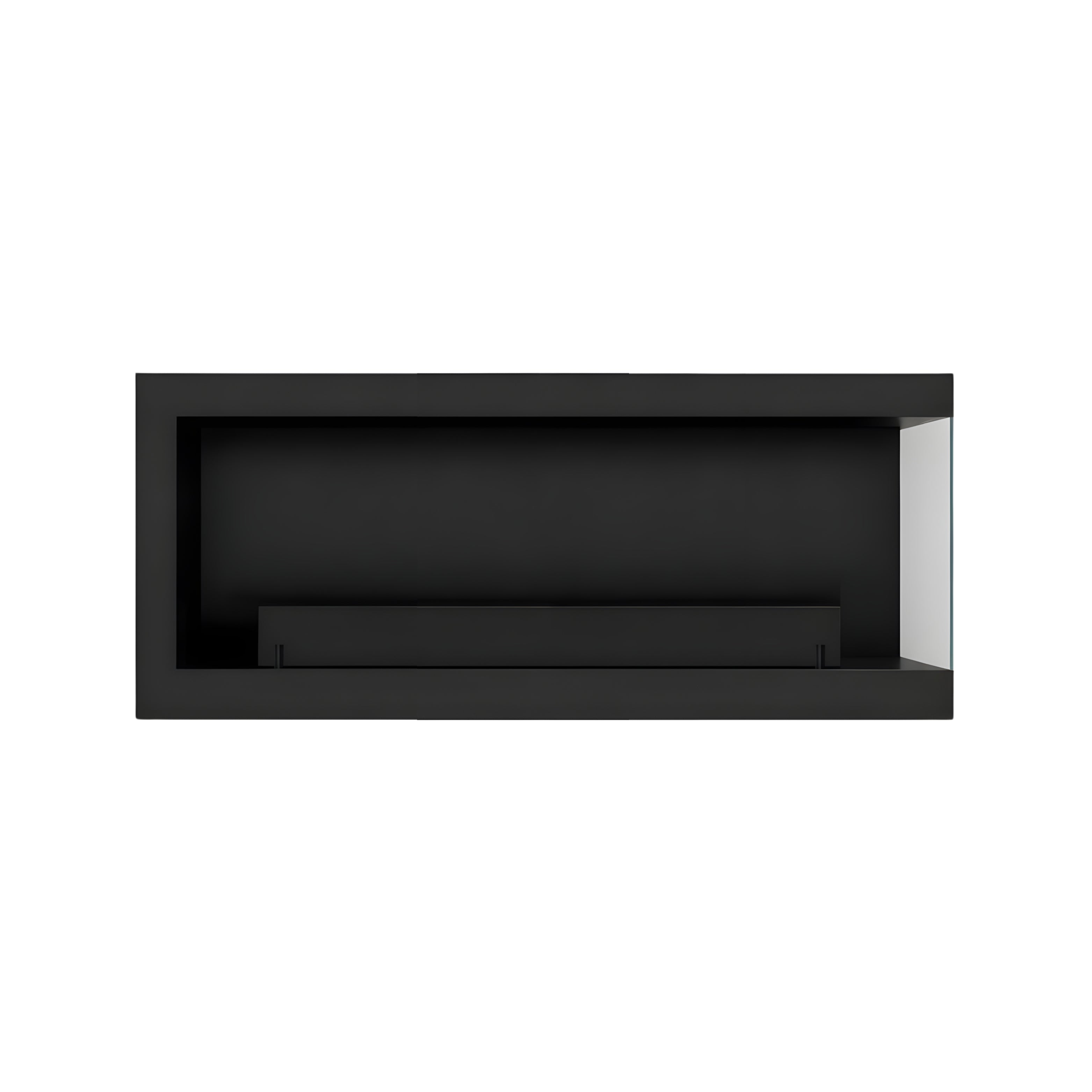 Image of Selected Box Right Wall Mounting Fireplace Black 100 cm