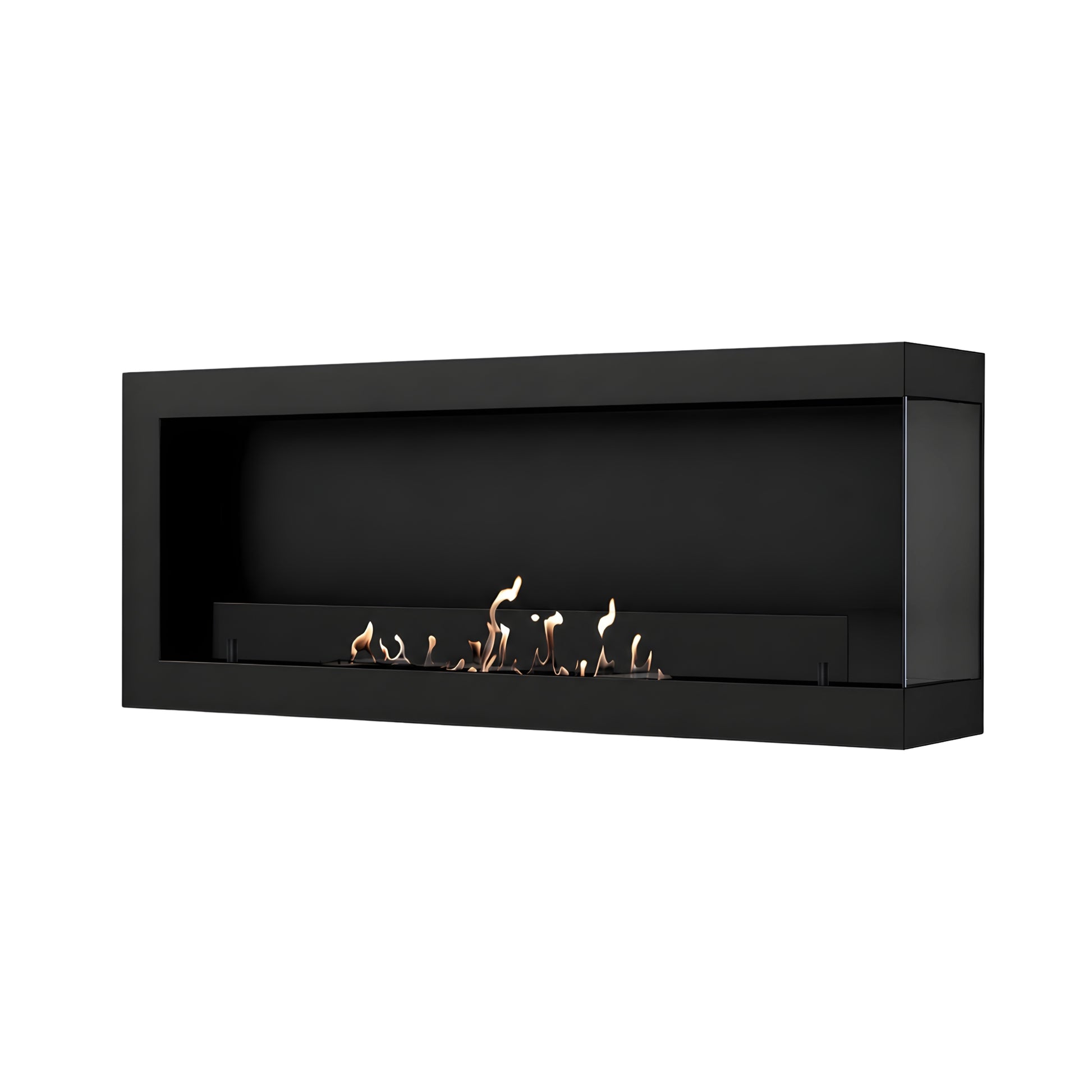Selected Box Right Wall Mounting Fireplace Black 100 cm
