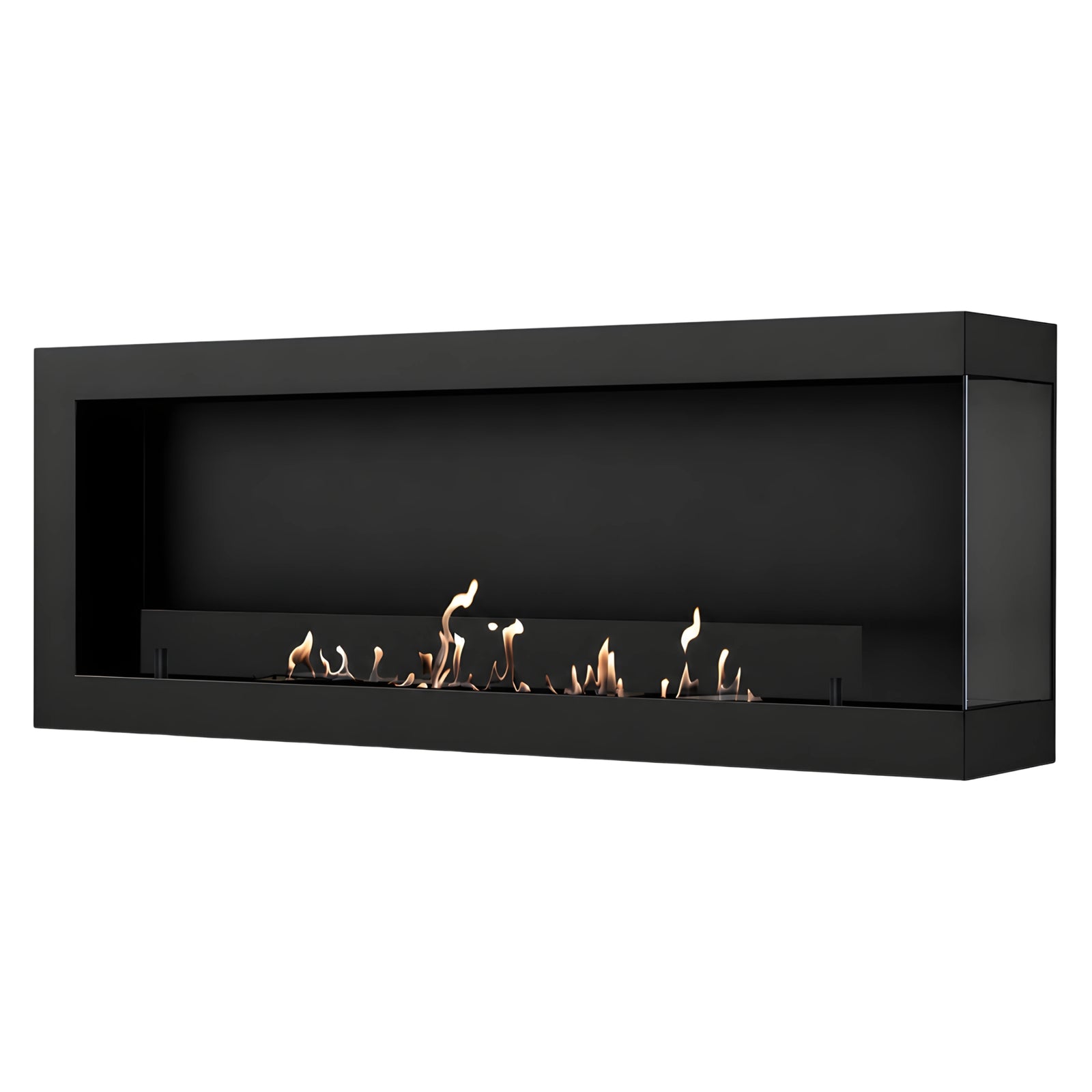 Selected Box Right Wall Mounting Fireplace Black 140 cm