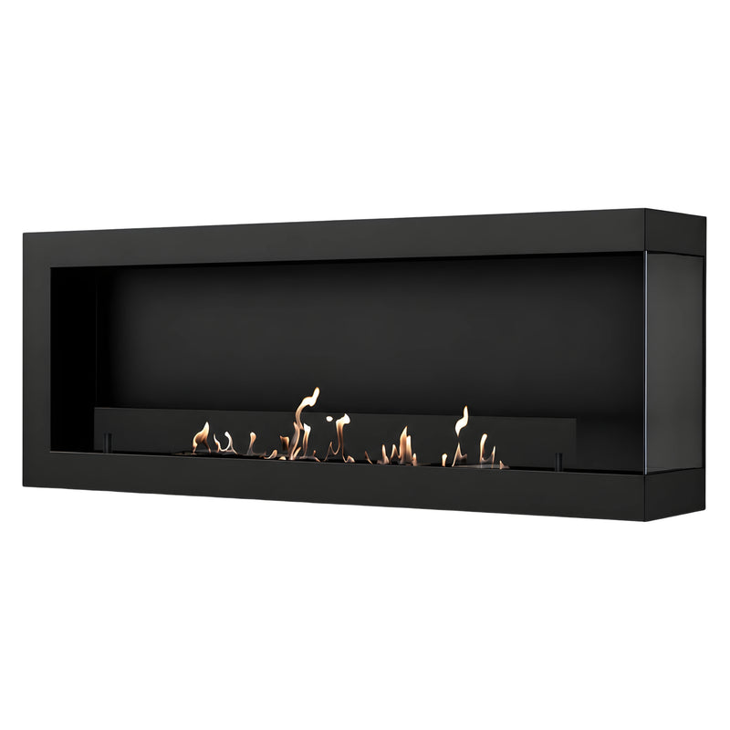 Selected Box Right Wall Mounting Fireplace Black 140 cm