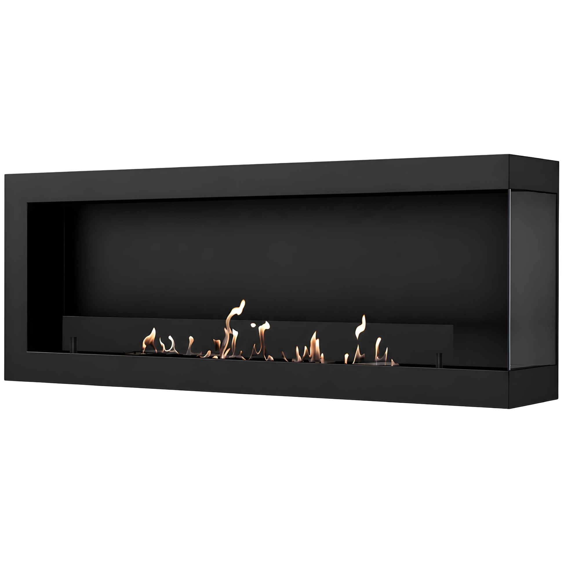 Selected Box Right Wall Mounting Fireplace Black 160 cm