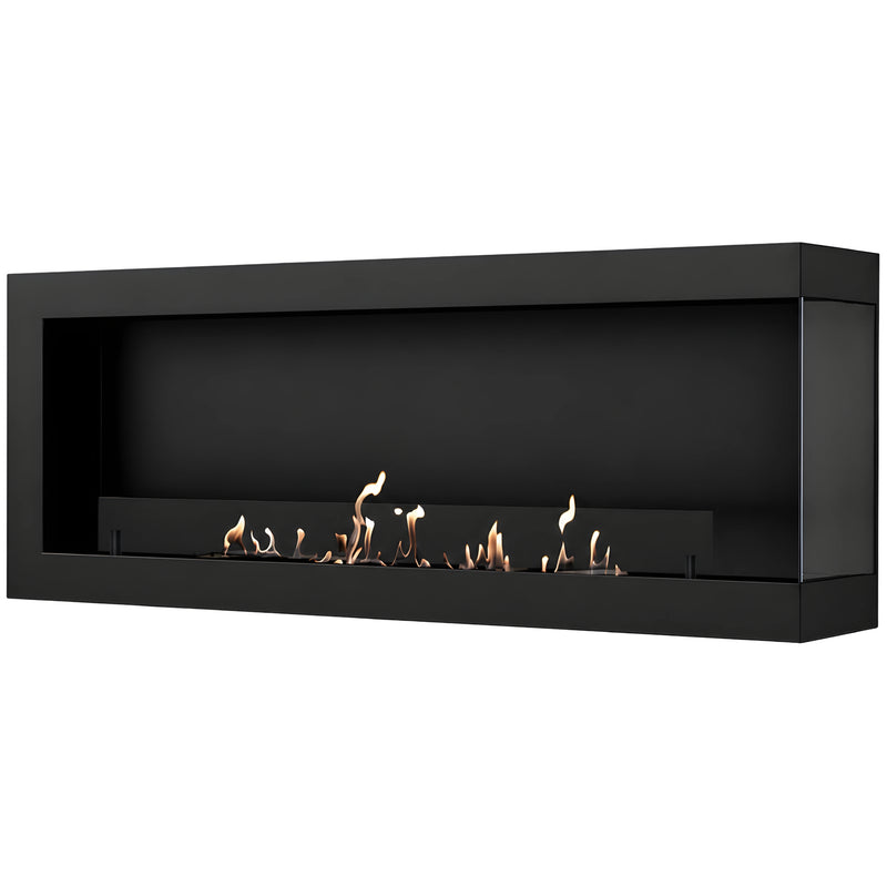 Selected Box Right Wall Mounting Fireplace Black 160 cm