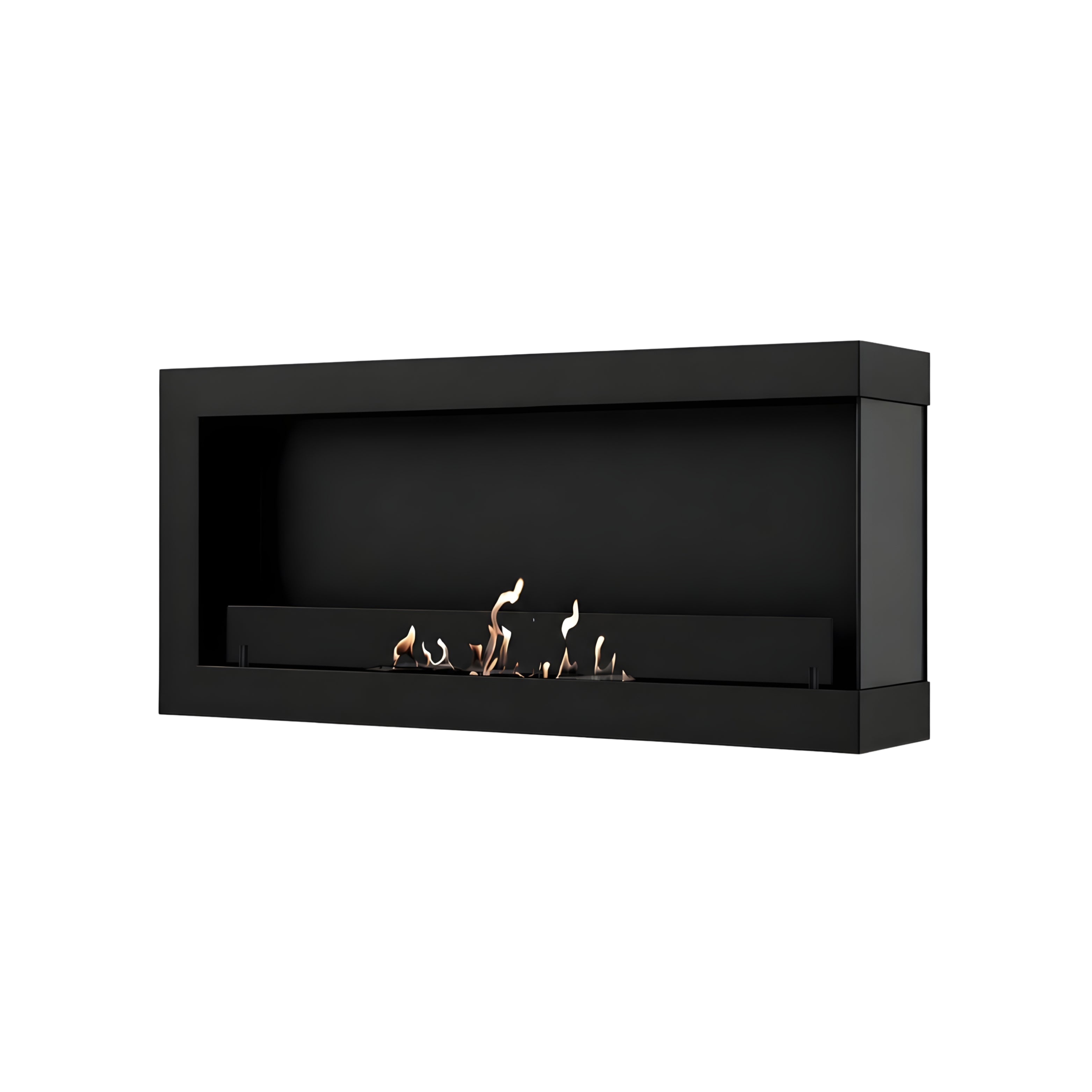 Image of Selected Box Right Wall Mounting Fireplace Black 80 cm