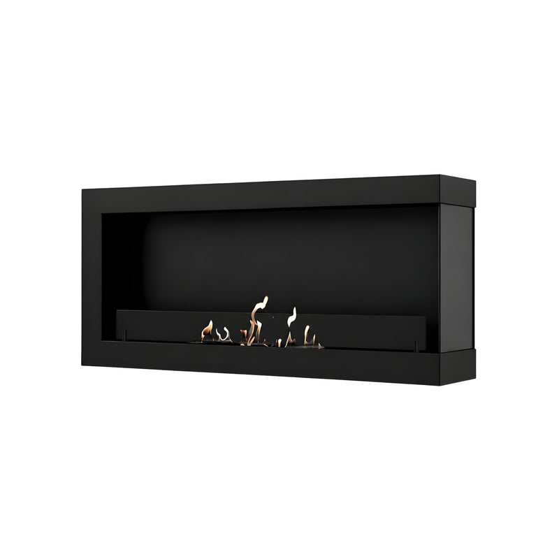 Selected Box Right Wall Mounting Fireplace Black 80 cm