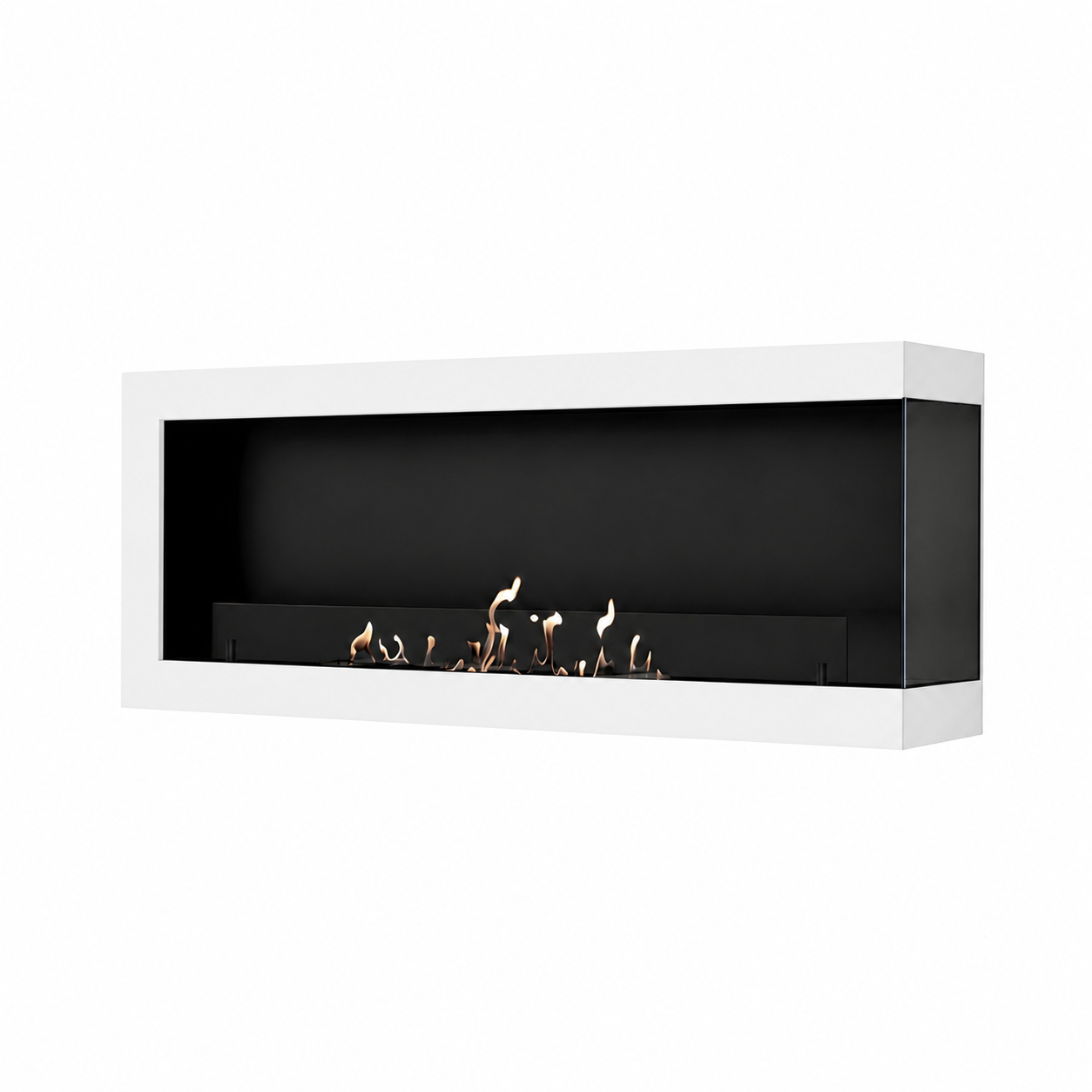 Image of Selected Box Right Wall Mounting Fireplace White 100 cm