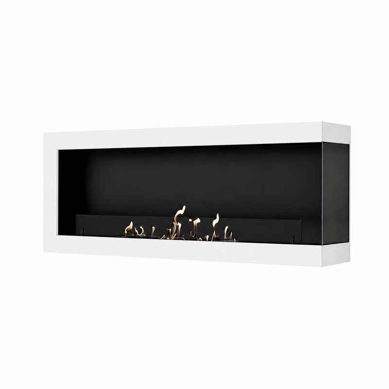 Selected Box Right Wall Mounting Fireplace White 100 cm