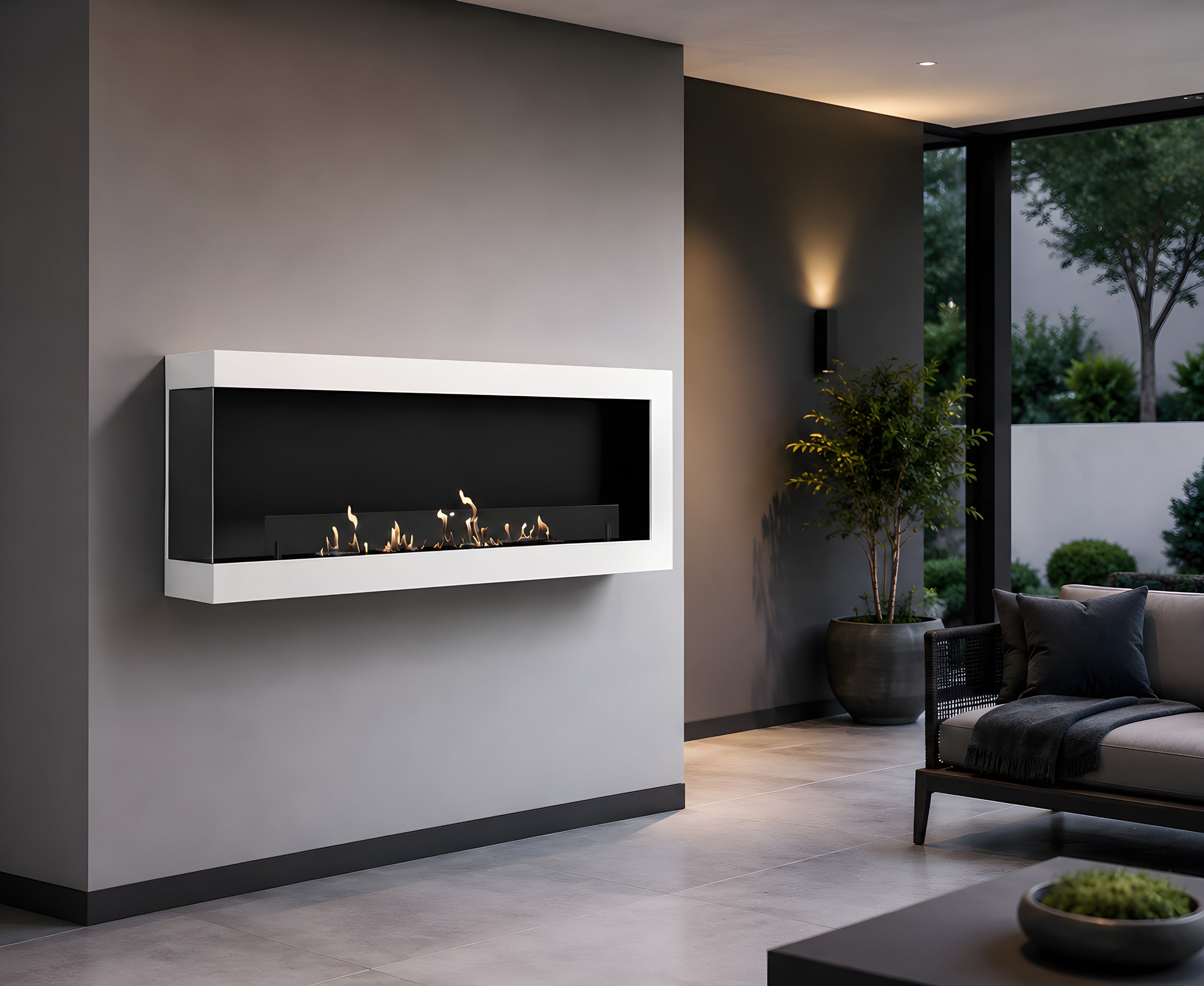 Image of Selected Box Right Wall Mounting Fireplace White 120 cm