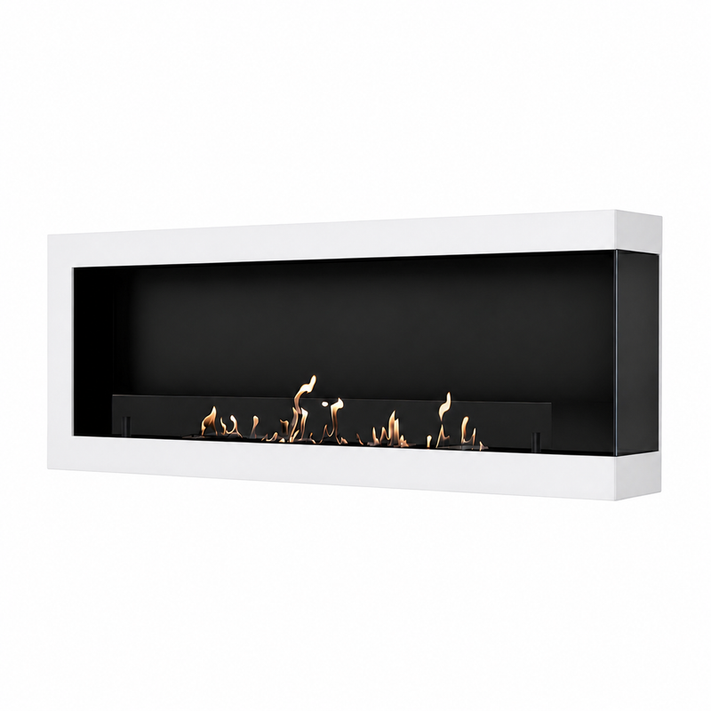 Selected Box Right Wall Mounting Fireplace White 120 cm