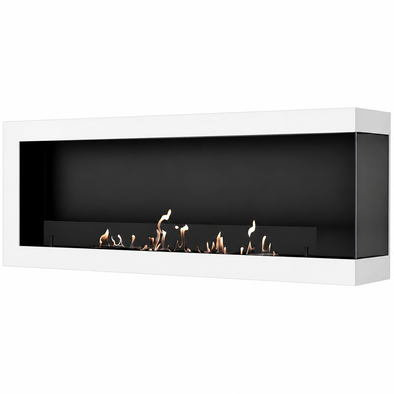 Selected Box Right Wall Mounting Fireplace White 160 cm